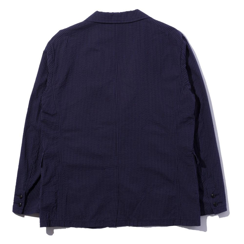 Soundman Grand Seersucker Jacket Blue x Navy-Jacket-Clutch Cafe