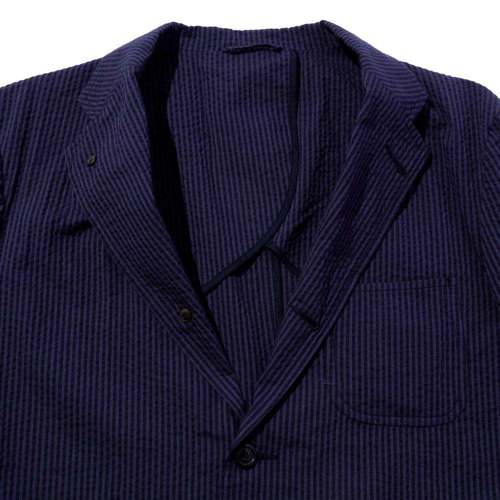 Soundman Grand Seersucker Jacket Blue x Navy-Jacket-Clutch Cafe