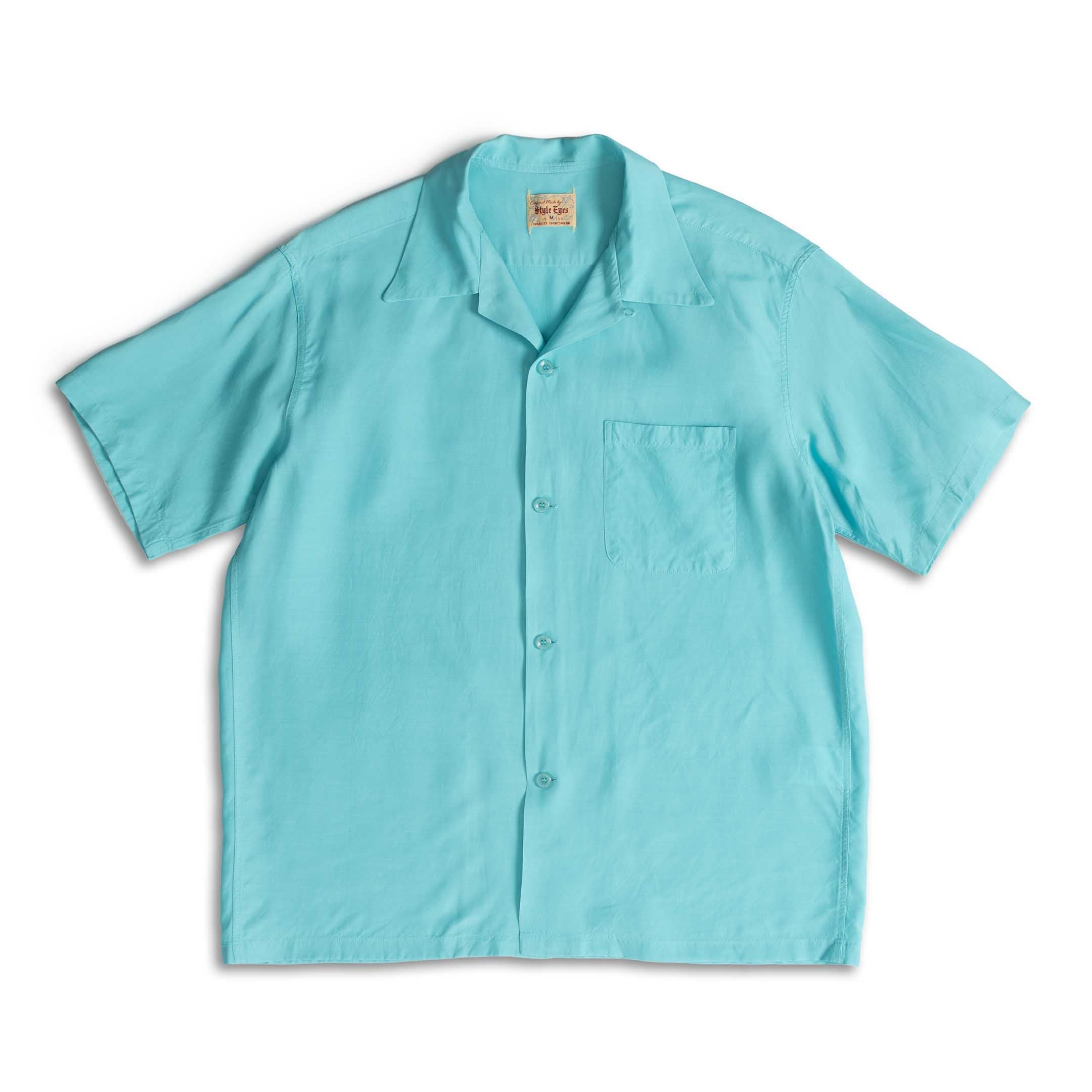 Style Eyes by Toyo Enterprise Plain Bowling S/S Shirt L. Blue-Shirt-Clutch Cafe