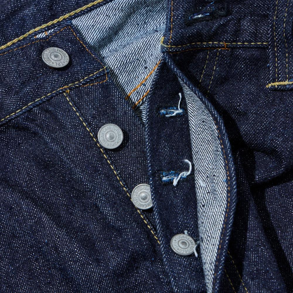 Sugar Cane 2025 13 oz Denim Waist Overalls Wide Leg Jean Indigo-Jean-Clutch Cafe-selvage denim-selfedge denim