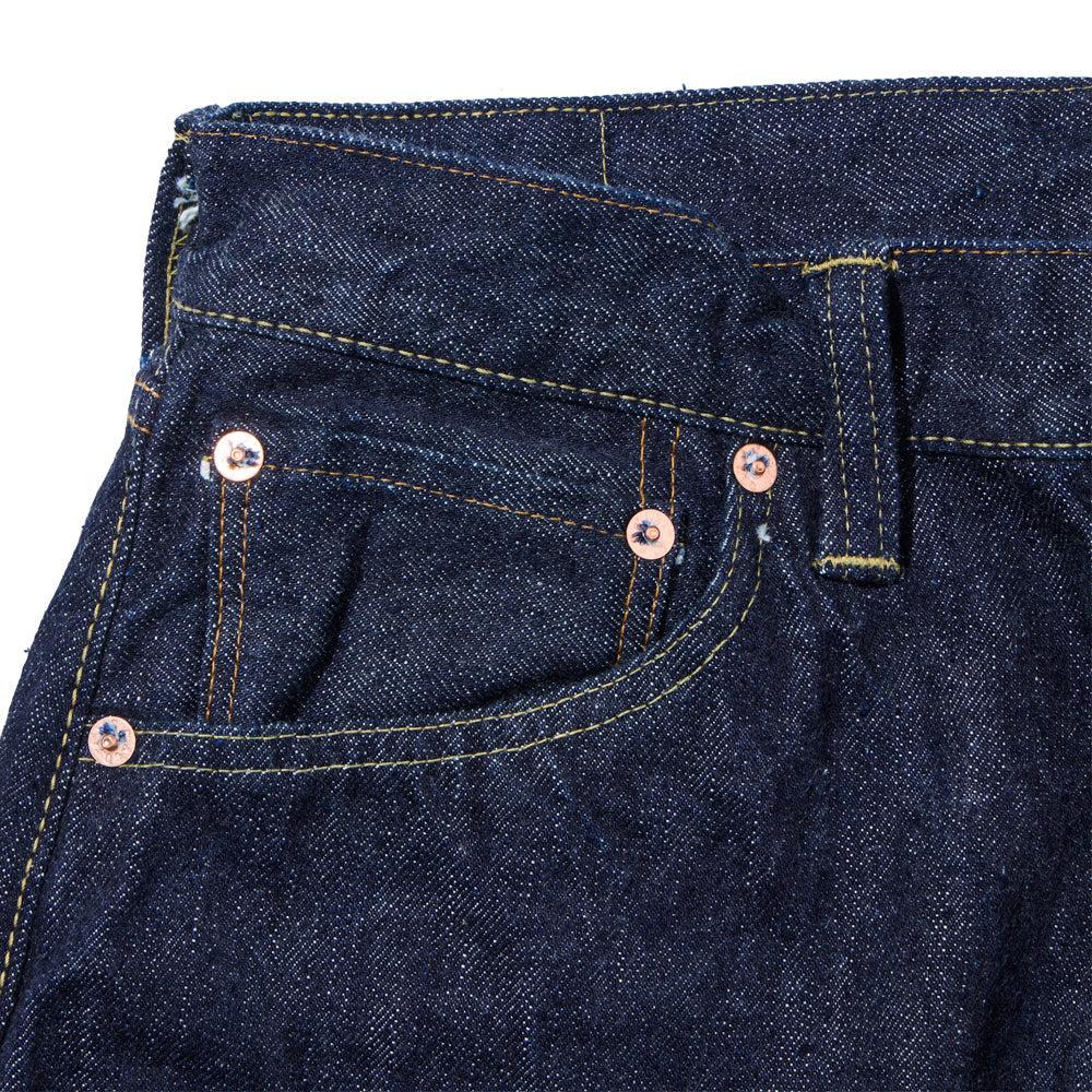 Sugar Cane 2025 13 oz Denim Waist Overalls Wide Leg Jean Indigo-Jean-Clutch Cafe-selvage denim-selfedge denim