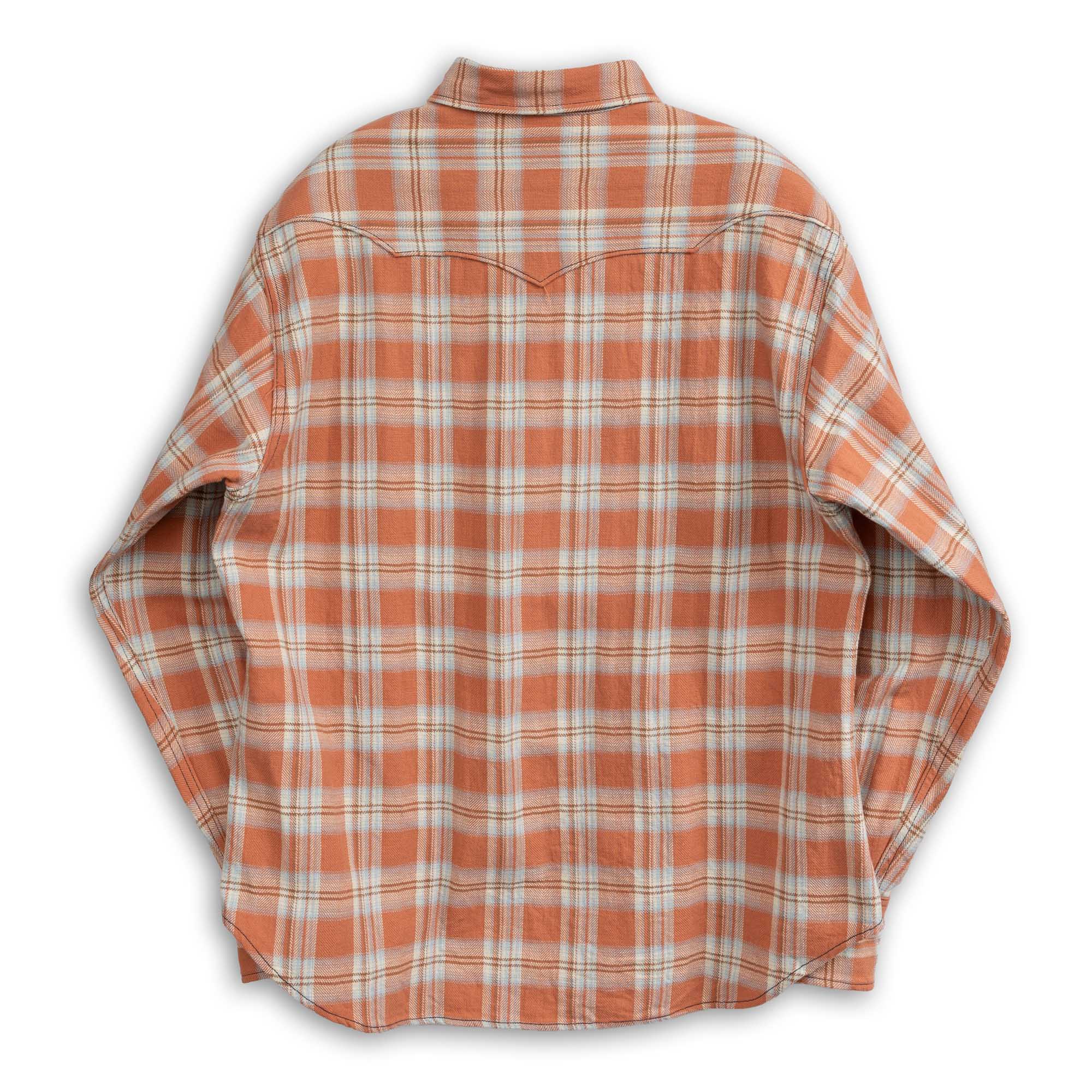 Sugar Cane Washer Herringbone Check Western Shirt Red-Shirt-Clutch Cafe