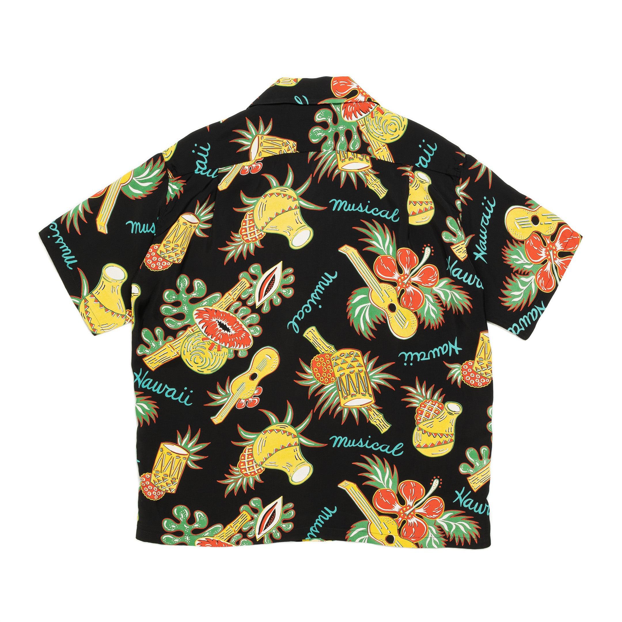 Sun Surf Hawaii Musical Hawaiian Shirt Black-Hawaiian Shirt-Clutch Cafe