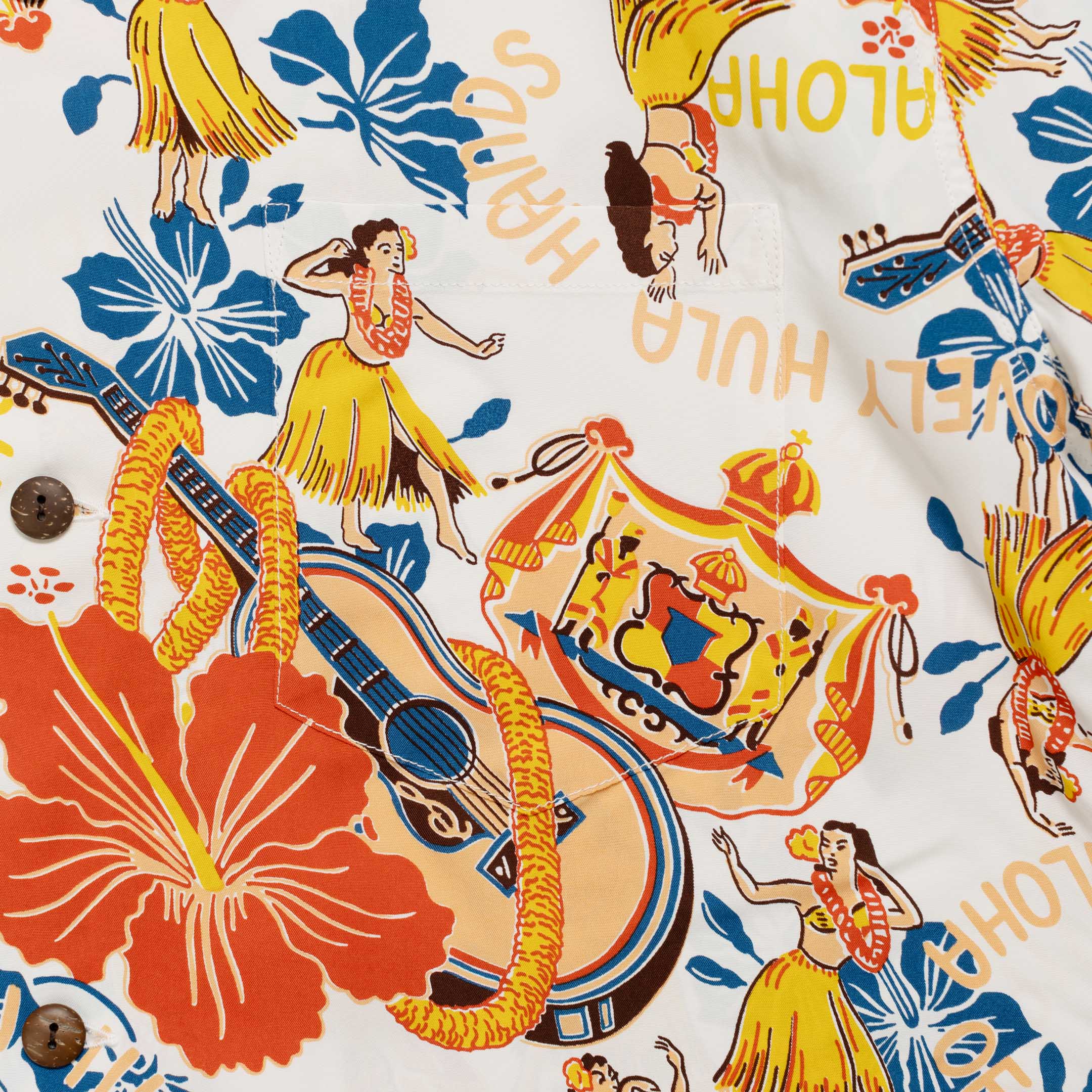 Sun Surf Lovely Hula Hands Hawaiian Shirt Off White-Shirt-Clutch Cafe