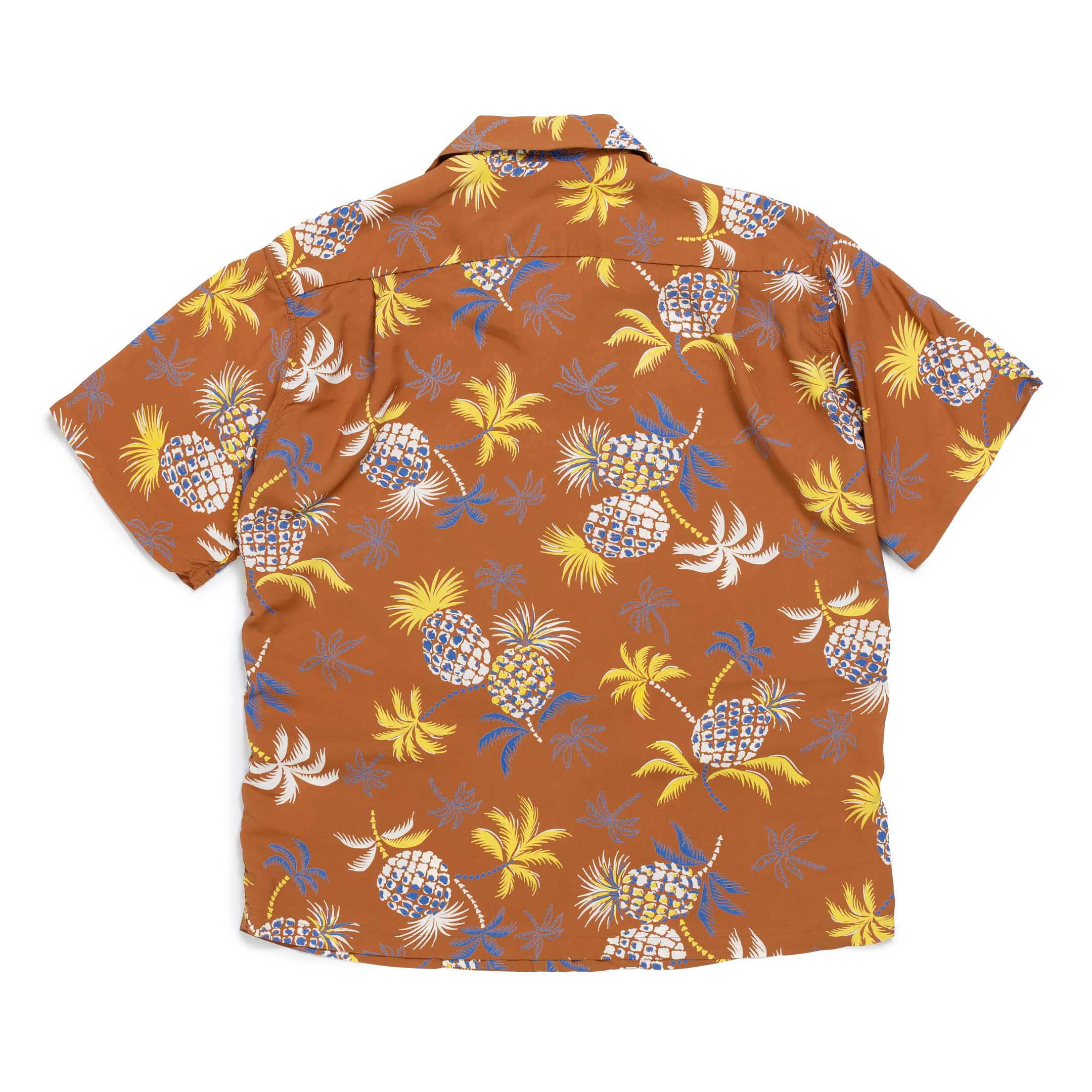 Sun Surf Palms & Pineapples Hawaiian Shirt Brown-Shirt-Clutch Cafe