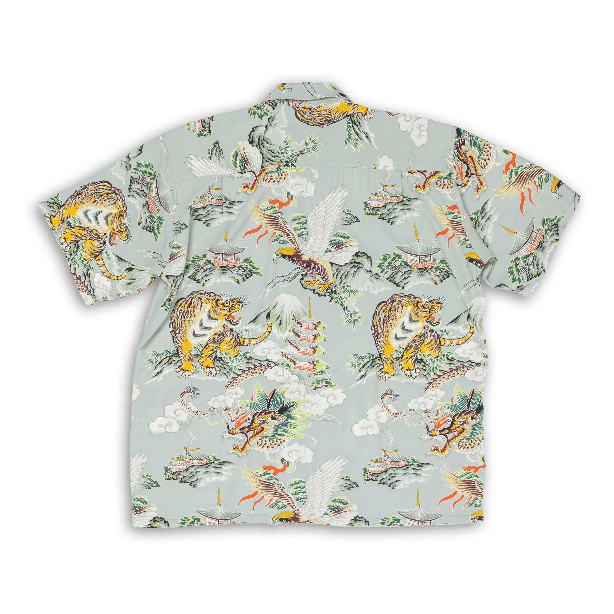 Sun Surf Special Edition 'Eagle, Tiger, Dragon' Hawaiian Shirt Grey-Hawaiian Shirt-Clutch Cafe