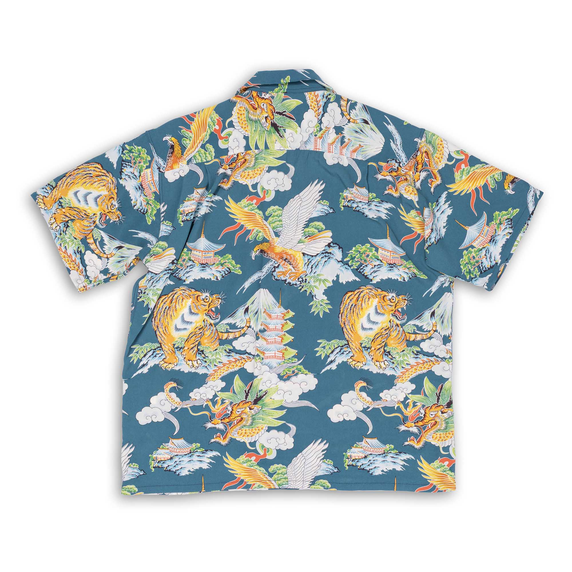 Sun Surf Special Edition 'Eagle, Tiger, Dragon' Hawaiian Shirt Navy-Hawaiian Shirt-Clutch Cafe