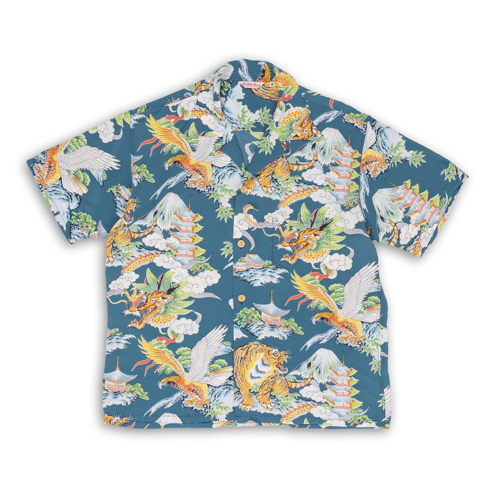 Sun Surf Special Edition 'Eagle, Tiger, Dragon' Hawaiian Shirt Navy-Hawaiian Shirt-Clutch Cafe