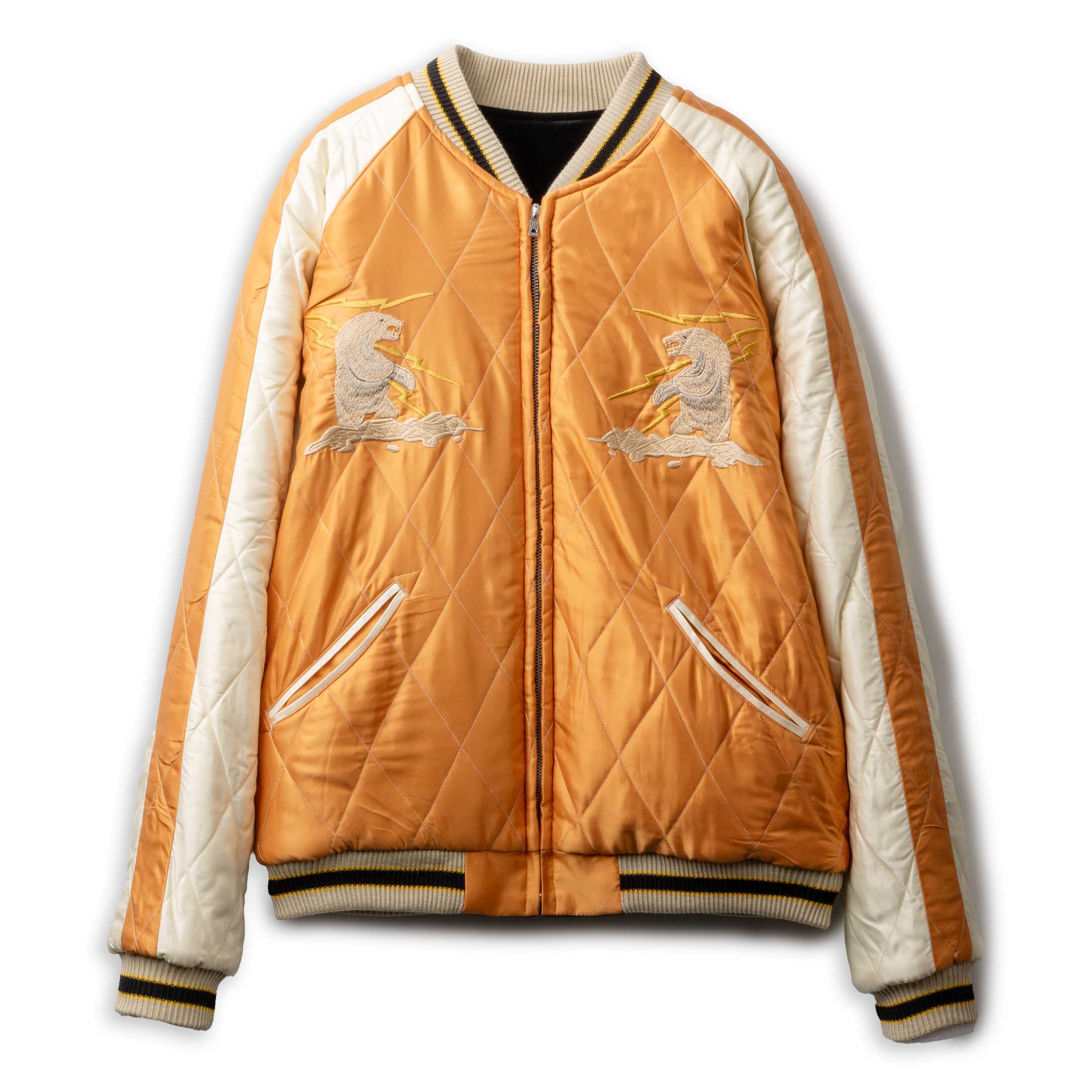 Tailor Toyo Late 1950's Style Velveteen Souvenir Jacket Polar Bear x Alaska Map-JACKET-Clutch Cafe