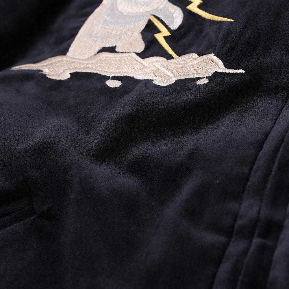 Tailor Toyo Late 1950's Style Velveteen Souvenir Jacket Polar Bear x Alaska Map-JACKET-Clutch Cafe