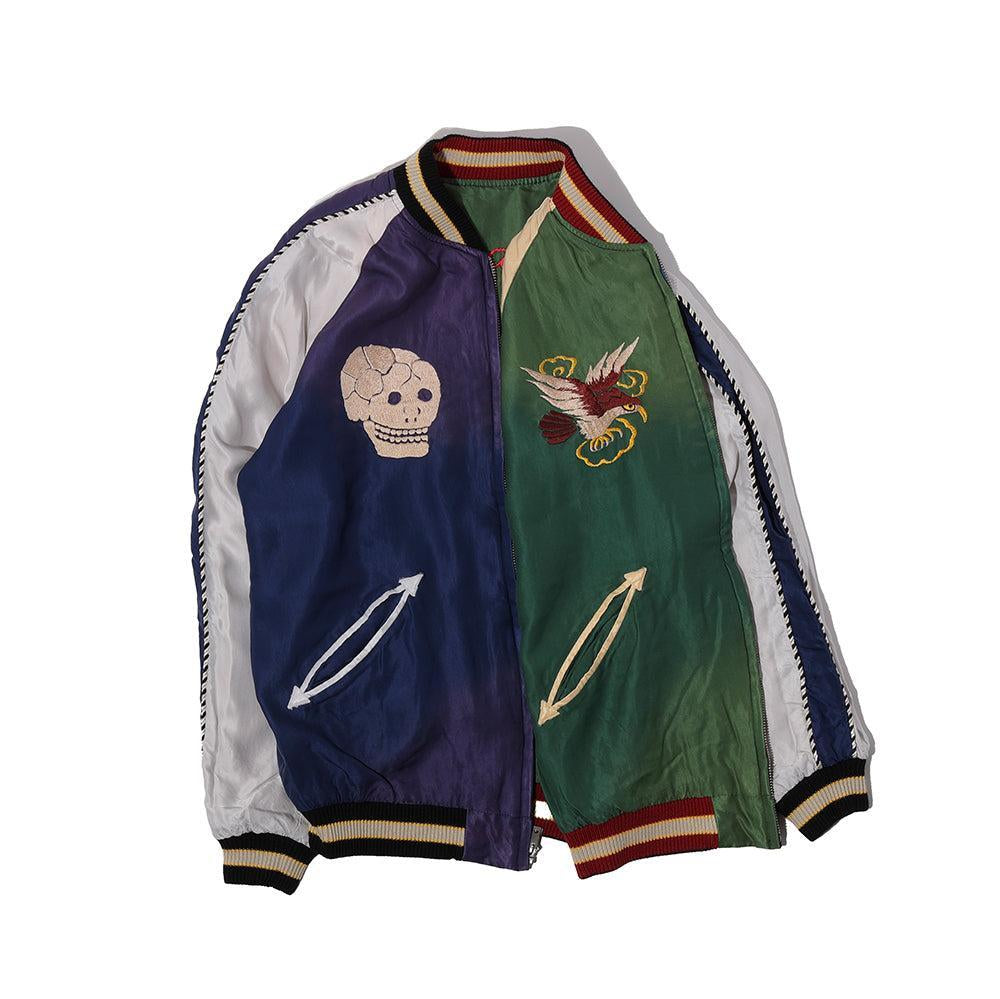 Tailor Toyo Snake & Skull Souvenir Jacket (Ageing Model) Navy x Green-Jacket-Clutch Cafe