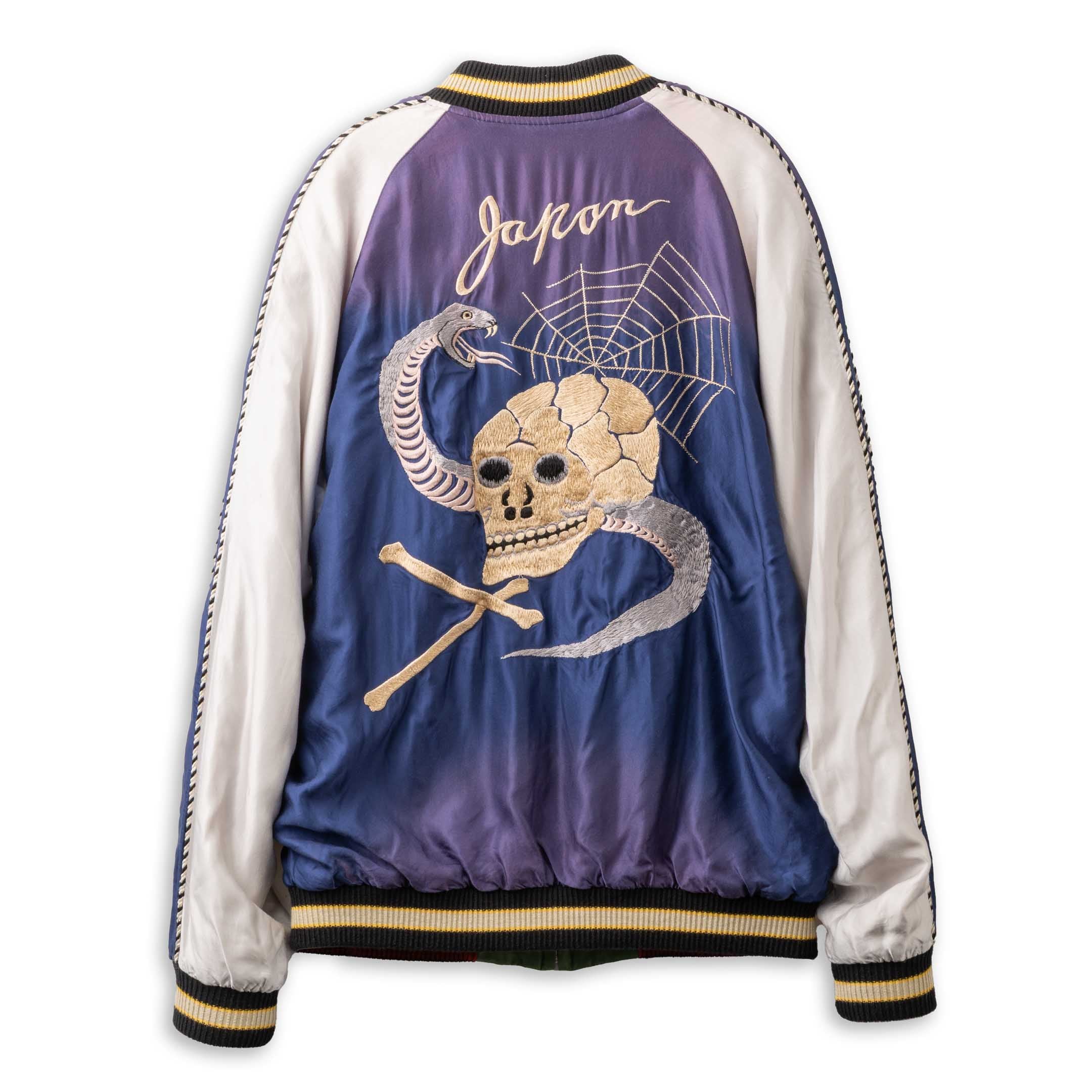 Tailor Toyo Snake & Skull Souvenir Jacket (Ageing Model) Navy x Green-Jacket-Clutch Cafe