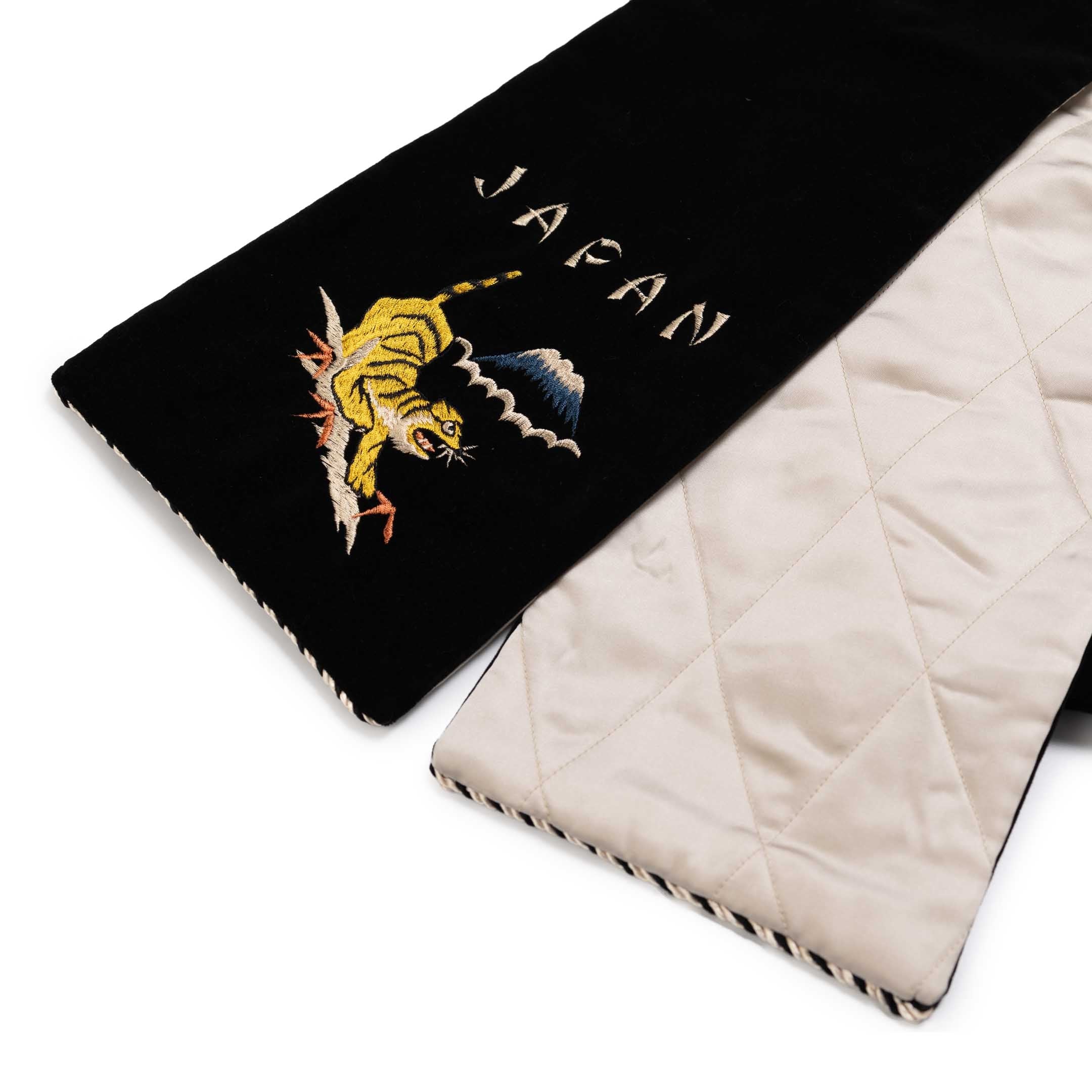 Tailor Toyo Velveteen Scarf Tiger Black-Scarf-Clutch Cafe