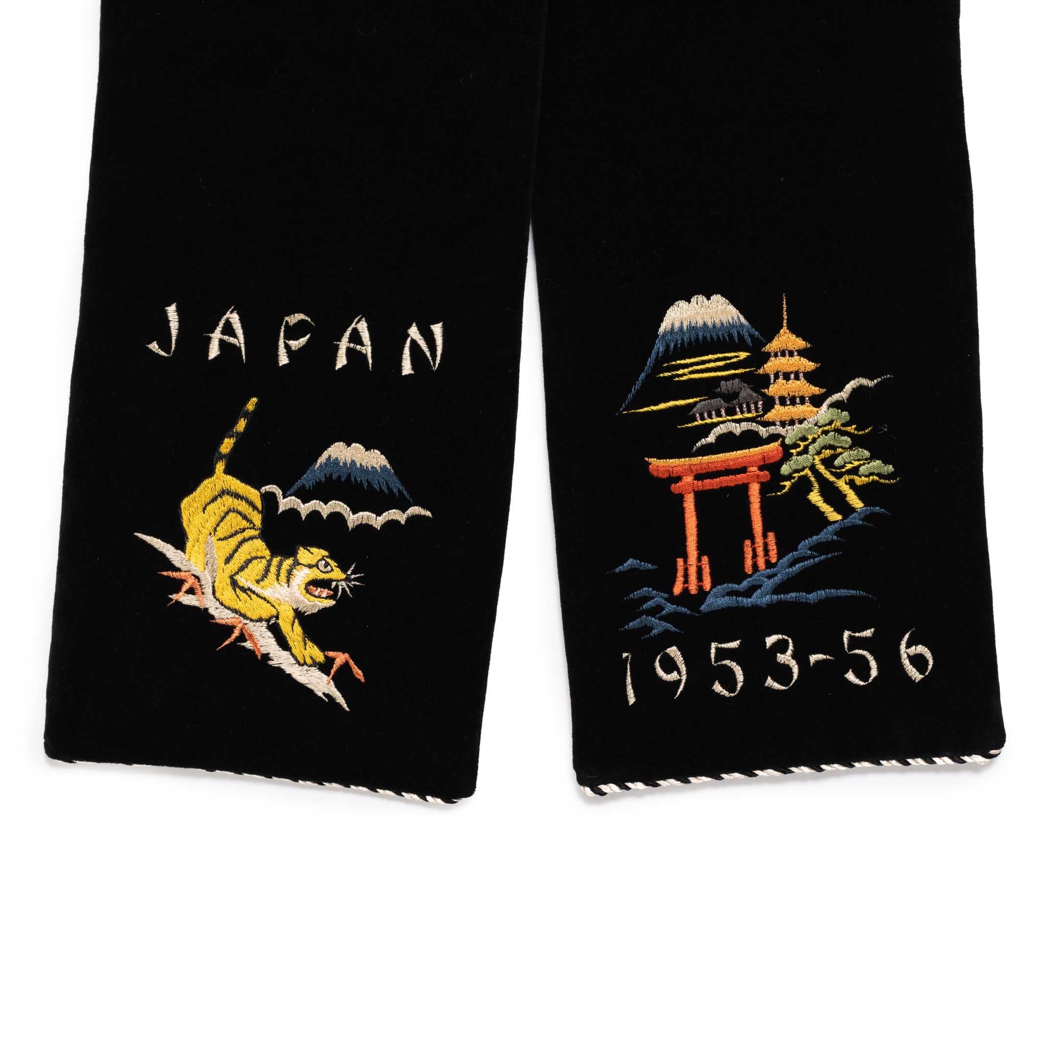 Tailor Toyo Velveteen Scarf Tiger Black-Scarf-Clutch Cafe