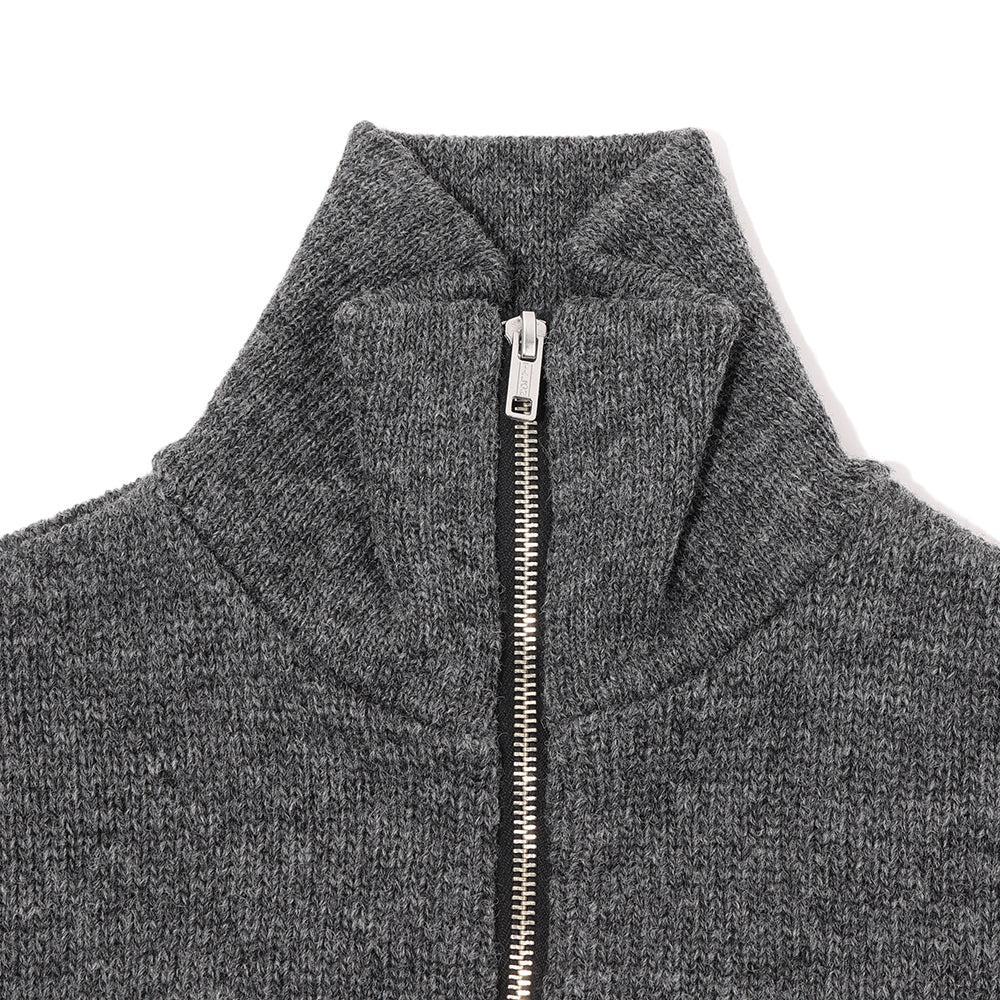 The Groovin High 1940's Zip-Up Knit Grey-Knitwear-Clutch Cafe