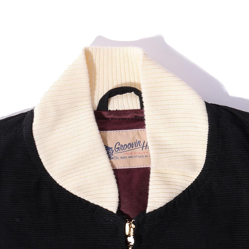 The Groovin High 1950's Corduroy Blouson Black-Jacket-Clutch Cafe