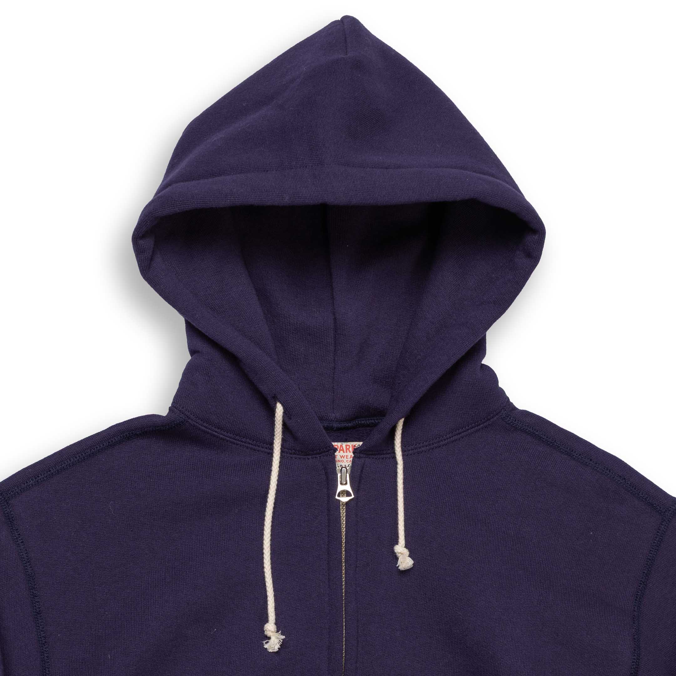 The Real McCoy's 12. oz Ballpark F/Z Hooded Sweatshirt Navy-Hooded Sweatshirt-Clutch Cafe