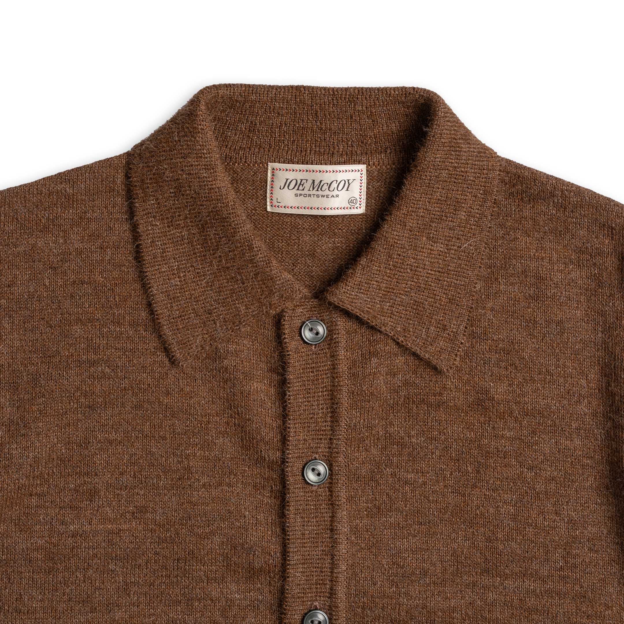 The Real McCoy's Alpaca Wool Collar Knit Cardigan Brown-Cardigan-Clutch Cafe