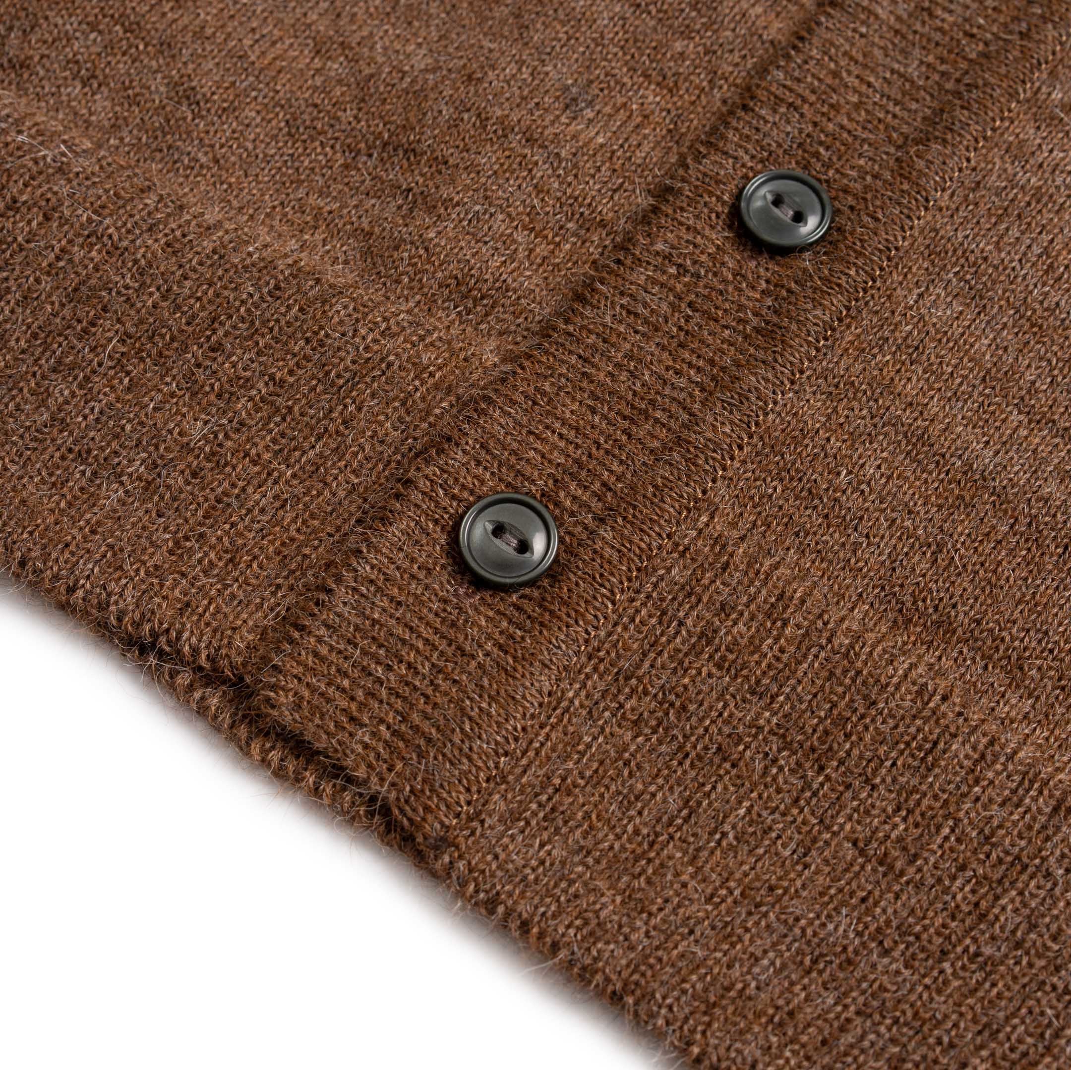 The Real McCoy's Alpaca Wool Collar Knit Cardigan Brown-Cardigan-Clutch Cafe