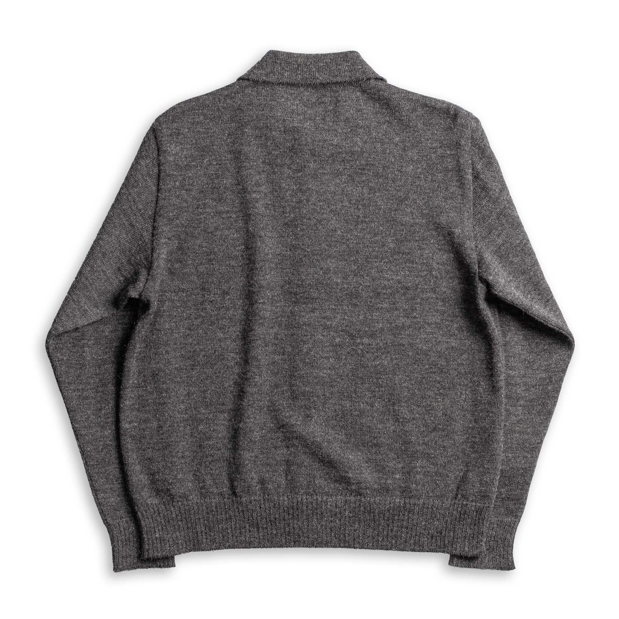 The Real McCoy's Alpaca Wool Collar Knit Cardigan Charcoal-Cardigan-Clutch Cafe
