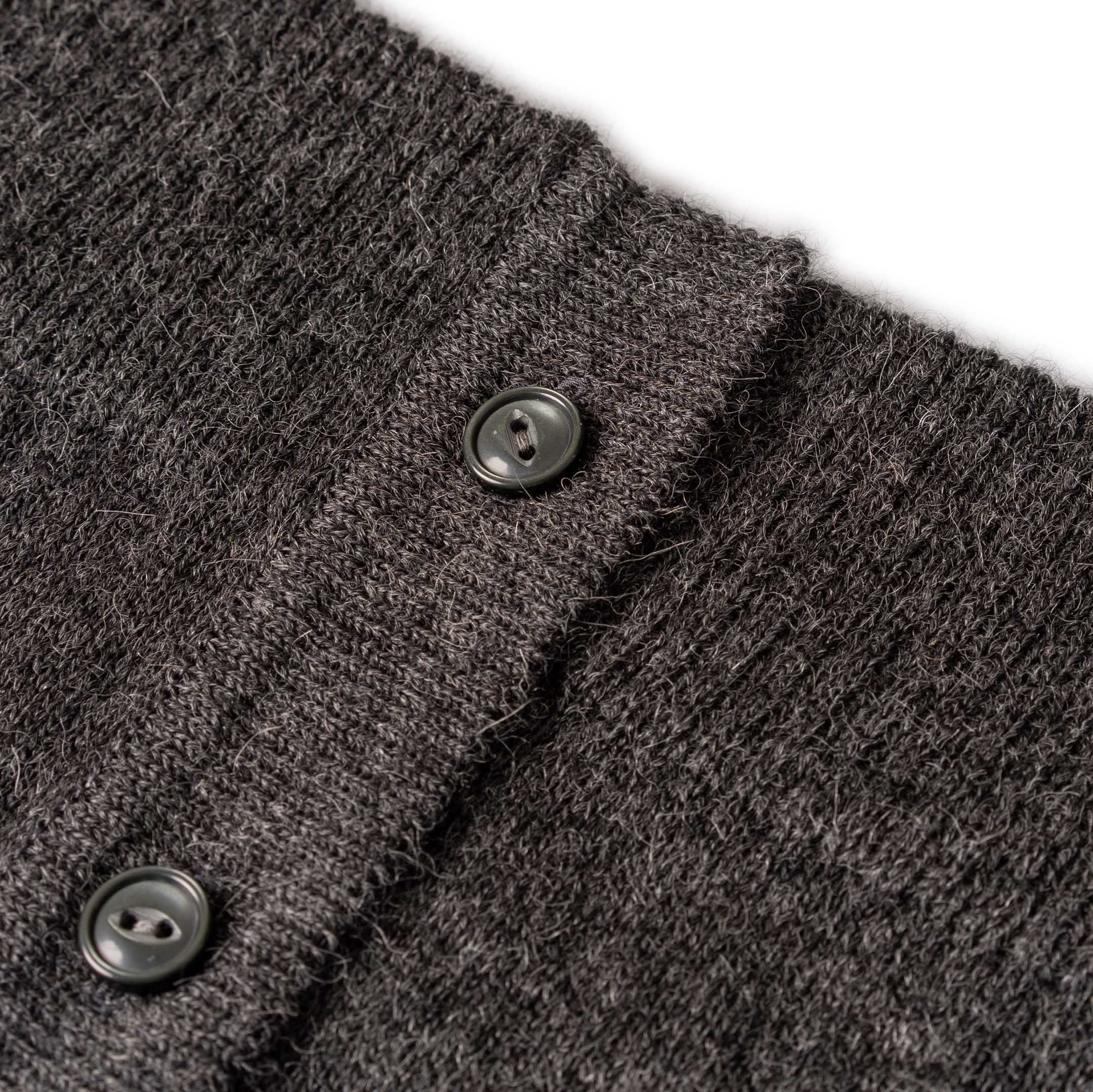 The Real McCoy's Alpaca Wool Collar Knit Cardigan Charcoal-Cardigan-Clutch Cafe