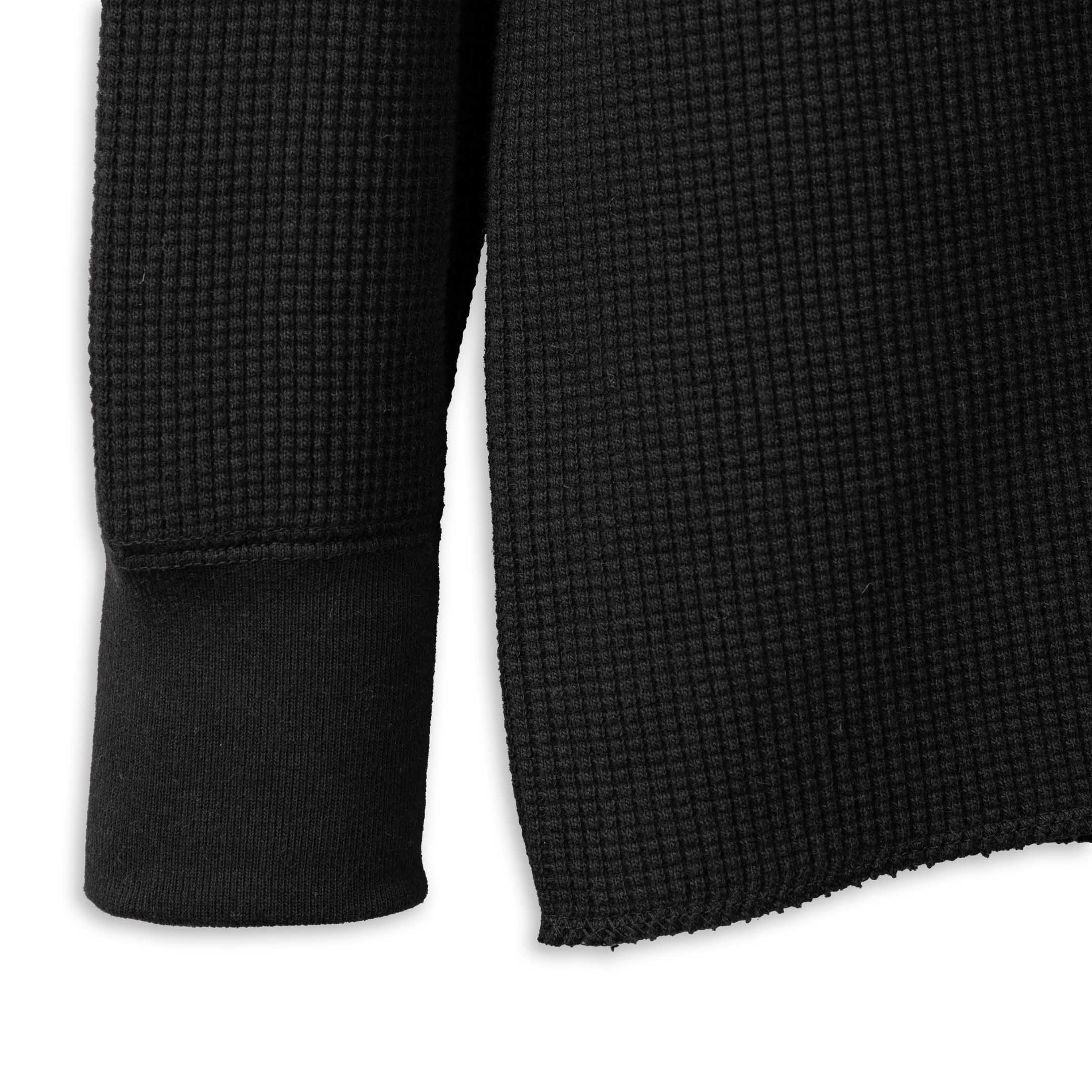 The Real McCoy's Ballpark Waffle Thermal Shirt Black-Top-Clutch Cafe