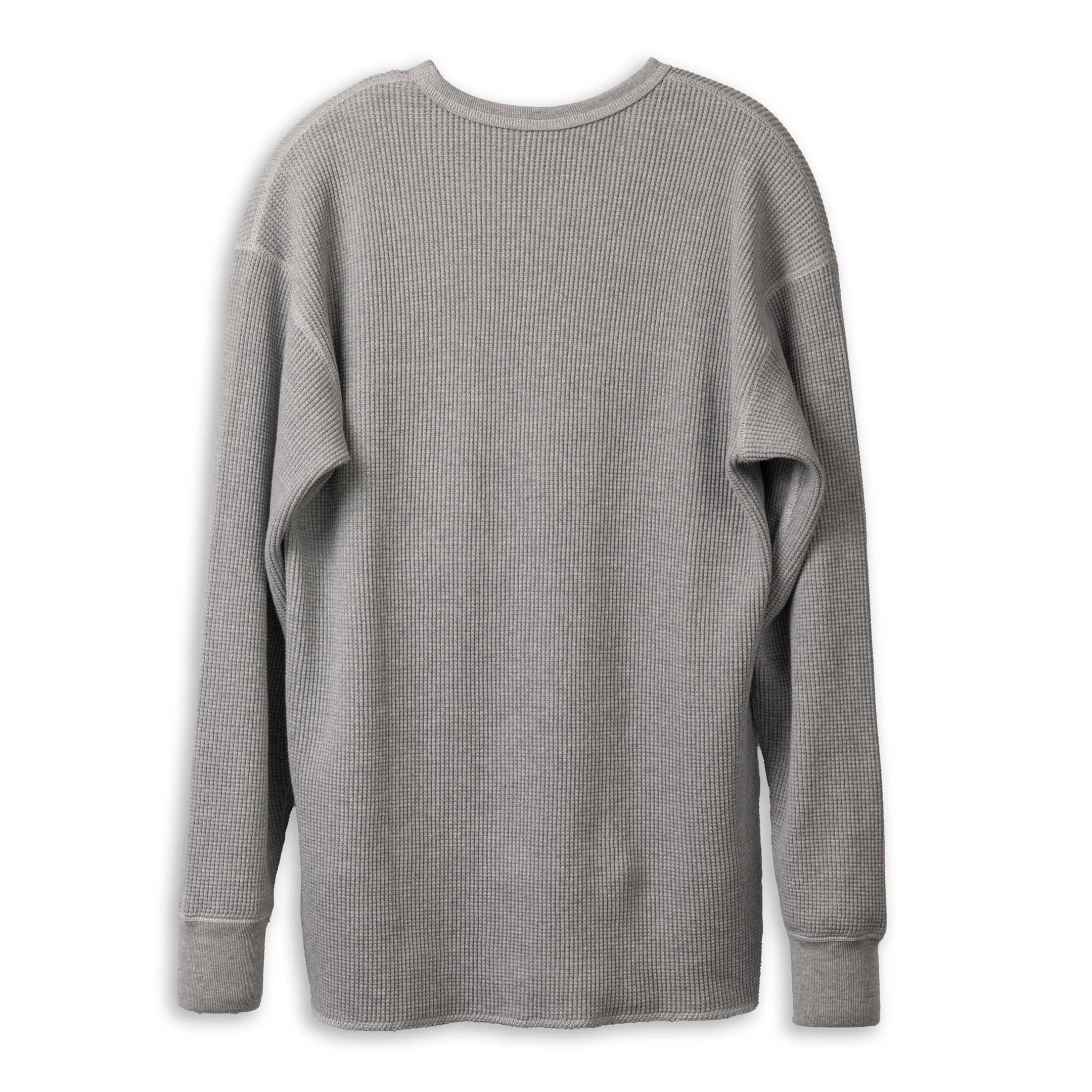 The Real McCoy's Ballpark Waffle Thermal Shirt Grey-Top-Clutch Cafe