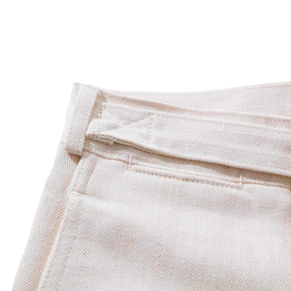 The Real McCoy's Belted Shorts / Cotton-Hemp Beige-Shorts-Clutch Cafe