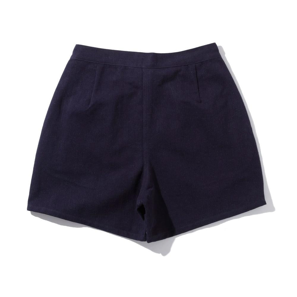 The Real McCoy's Belted Shorts / Cotton-Hemp Navy-Shorts-Clutch Cafe