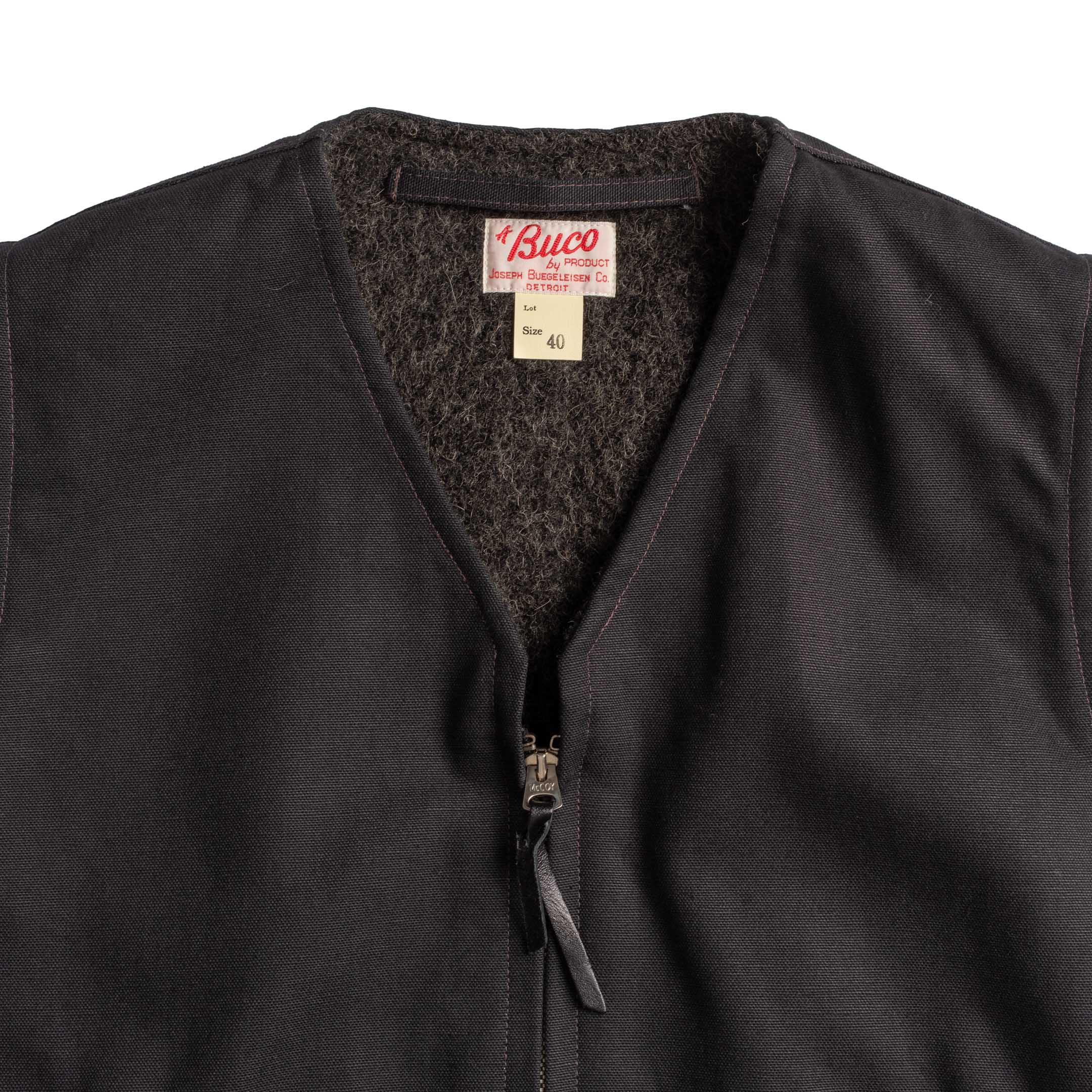 The Real McCoy's Buco Cotton Canvas Riding Vest Black-Vest-Clutch Cafe