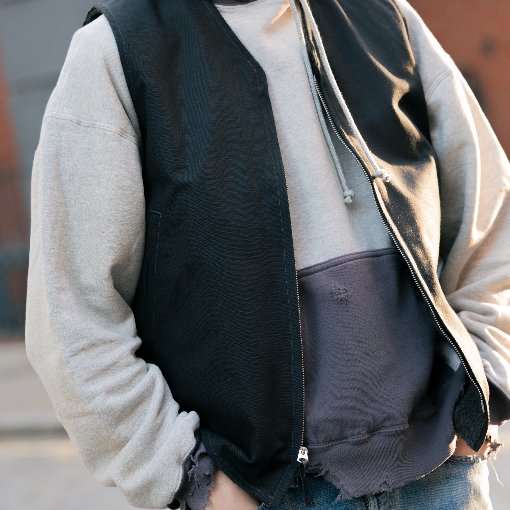 The Real McCoy's Buco Cotton Canvas Riding Vest Black-Vest-Clutch Cafe