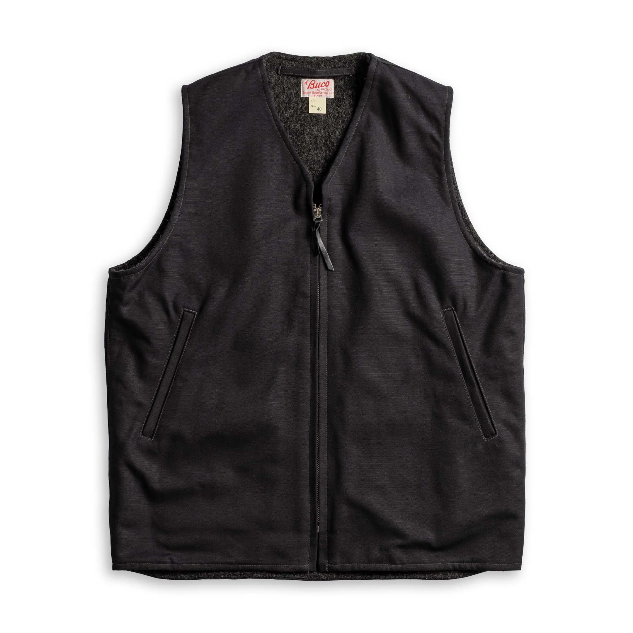 The Real McCoy's Buco Cotton Canvas Riding Vest Black-Vest-Clutch Cafe