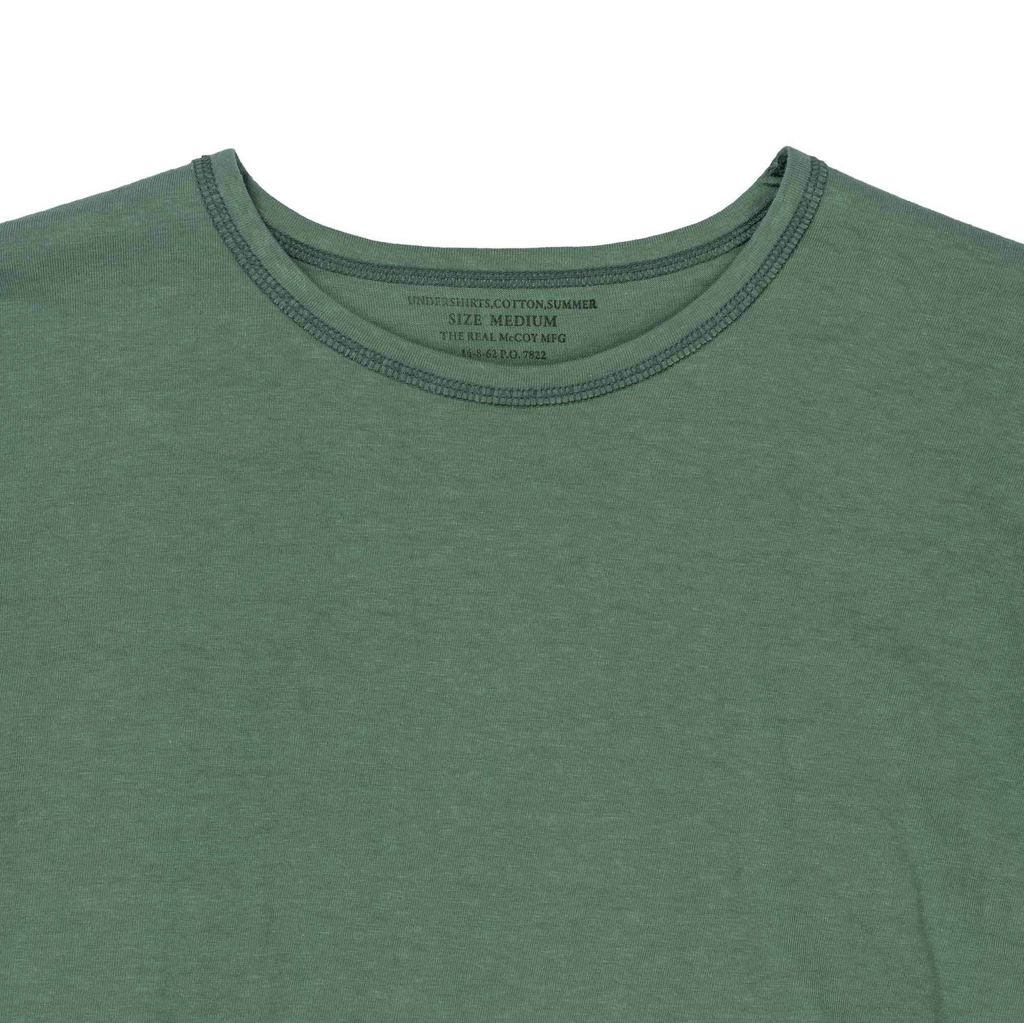 The Real McCoy's Cotton Summer Undershirt Green-T-Shirt-Clutch Cafe