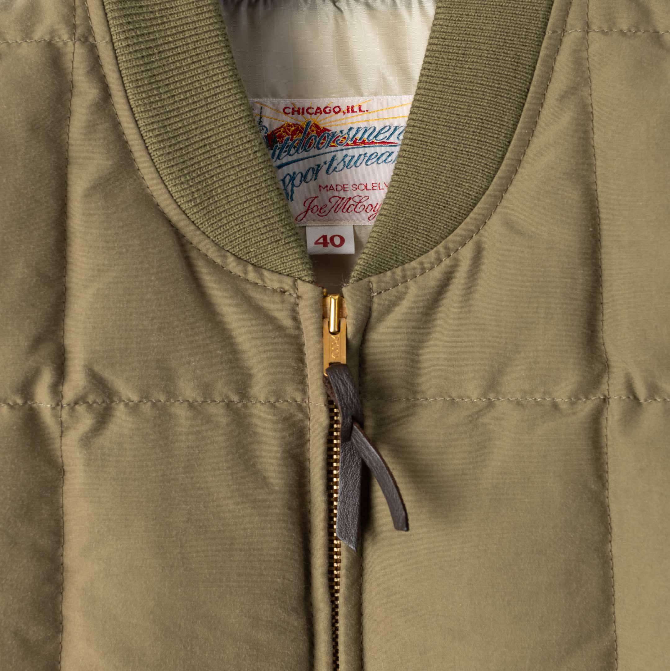 The Real McCoy's Cotton/Nylon Down Vest Olive-Down Vest-Clutch Cafe