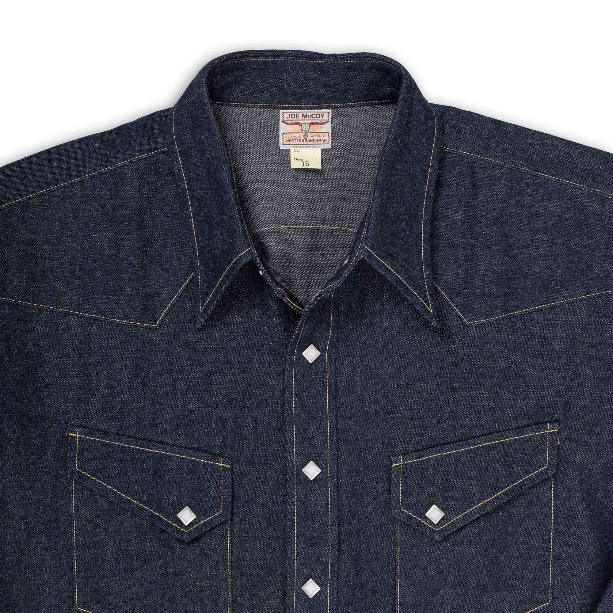 The Real McCoy's Denim Western Shirt / Ridge Slant Indigo-Shirt-Clutch Cafe