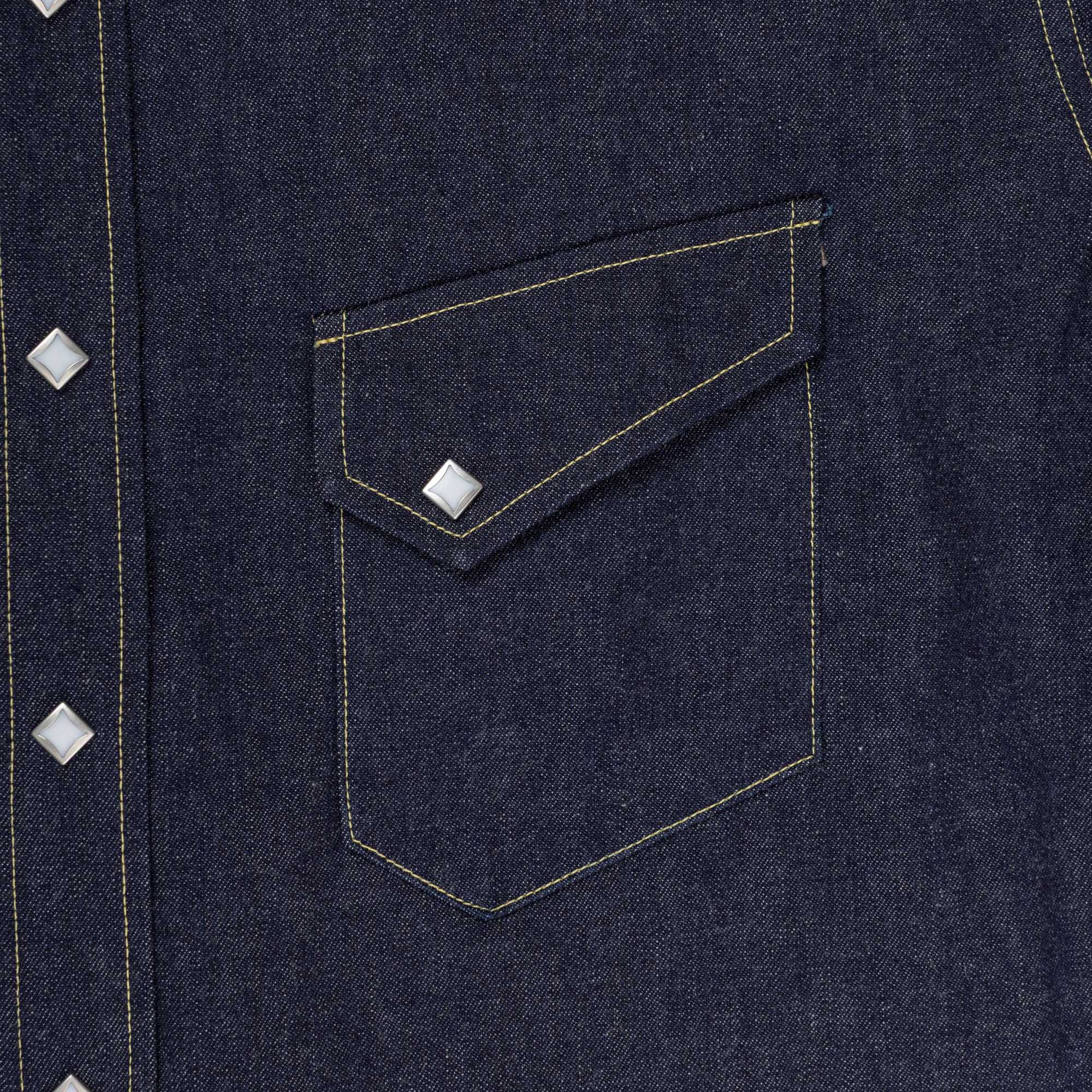 The Real McCoy's Denim Western Shirt / Ridge Slant Indigo-Shirt-Clutch Cafe