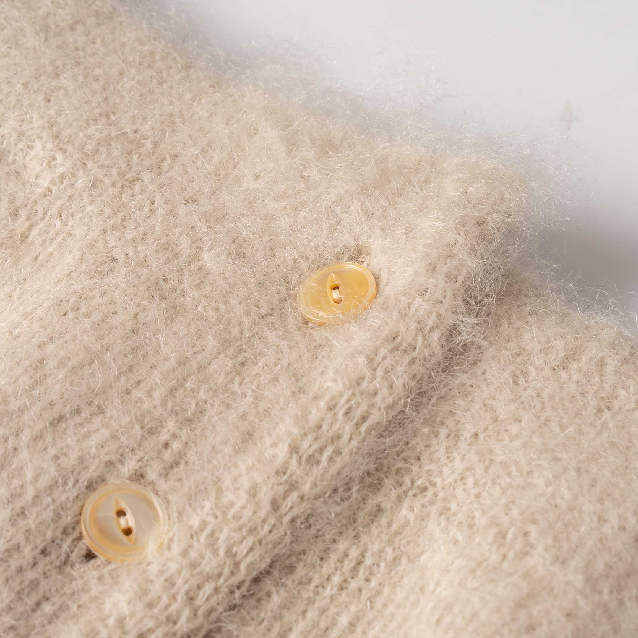 The Real McCoy's Joe McCoy Mohair Cardigan Beige-Cardigan-Clutch Cafe