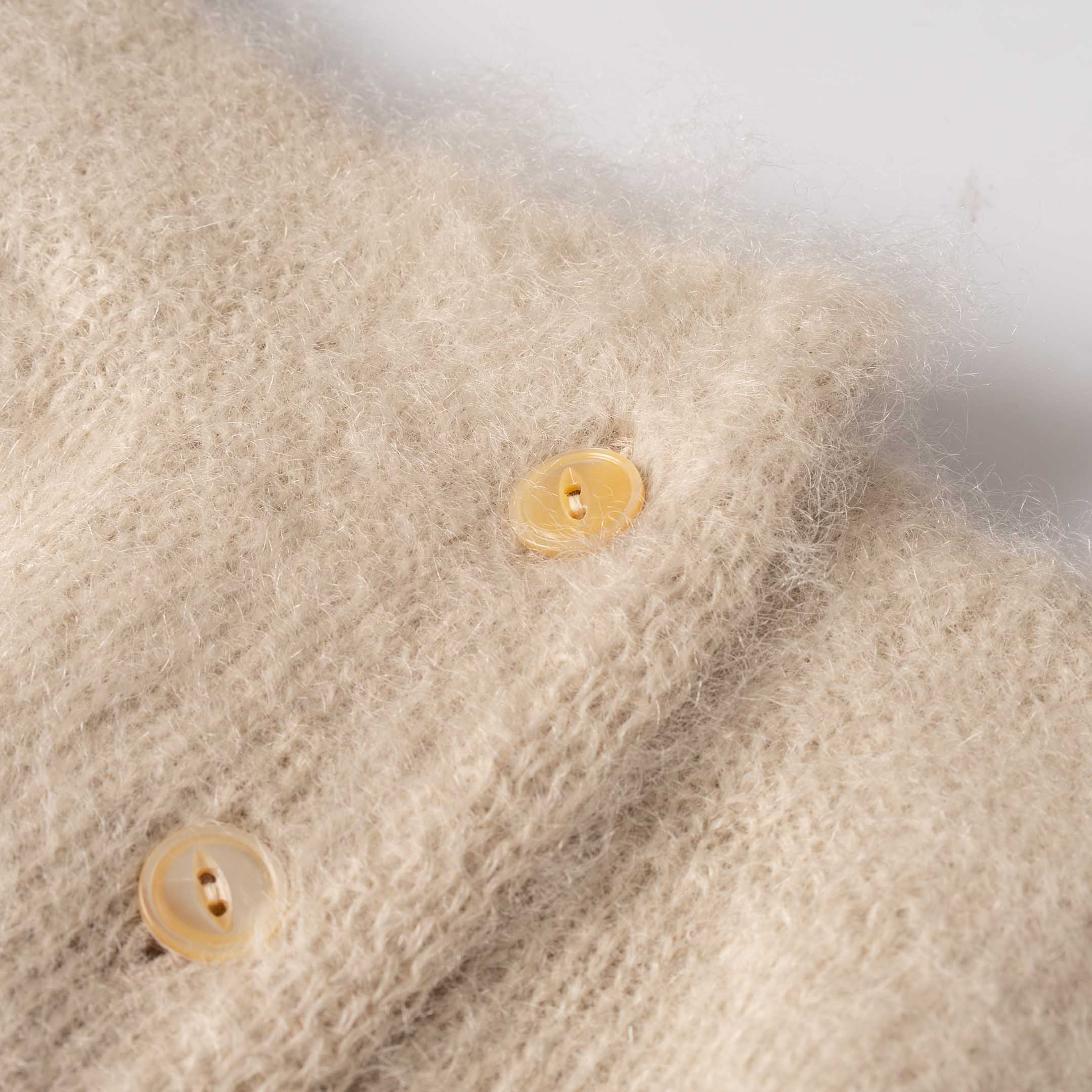 The Real McCoy's Joe McCoy Mohair Cardigan Beige-Cardigan-Clutch Cafe