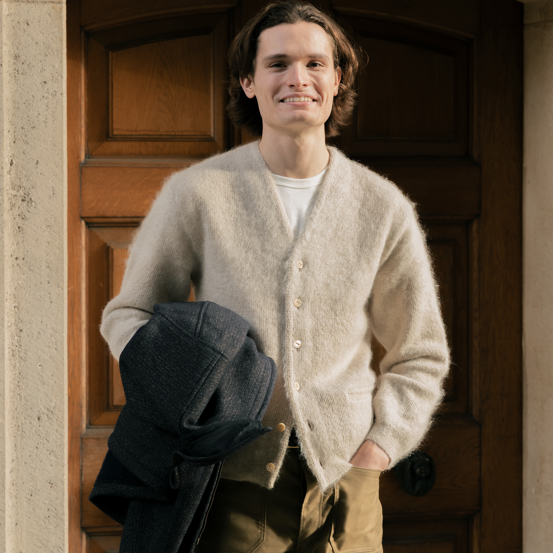 The Real McCoy's Joe McCoy Mohair Cardigan Beige-Cardigan-Clutch Cafe
