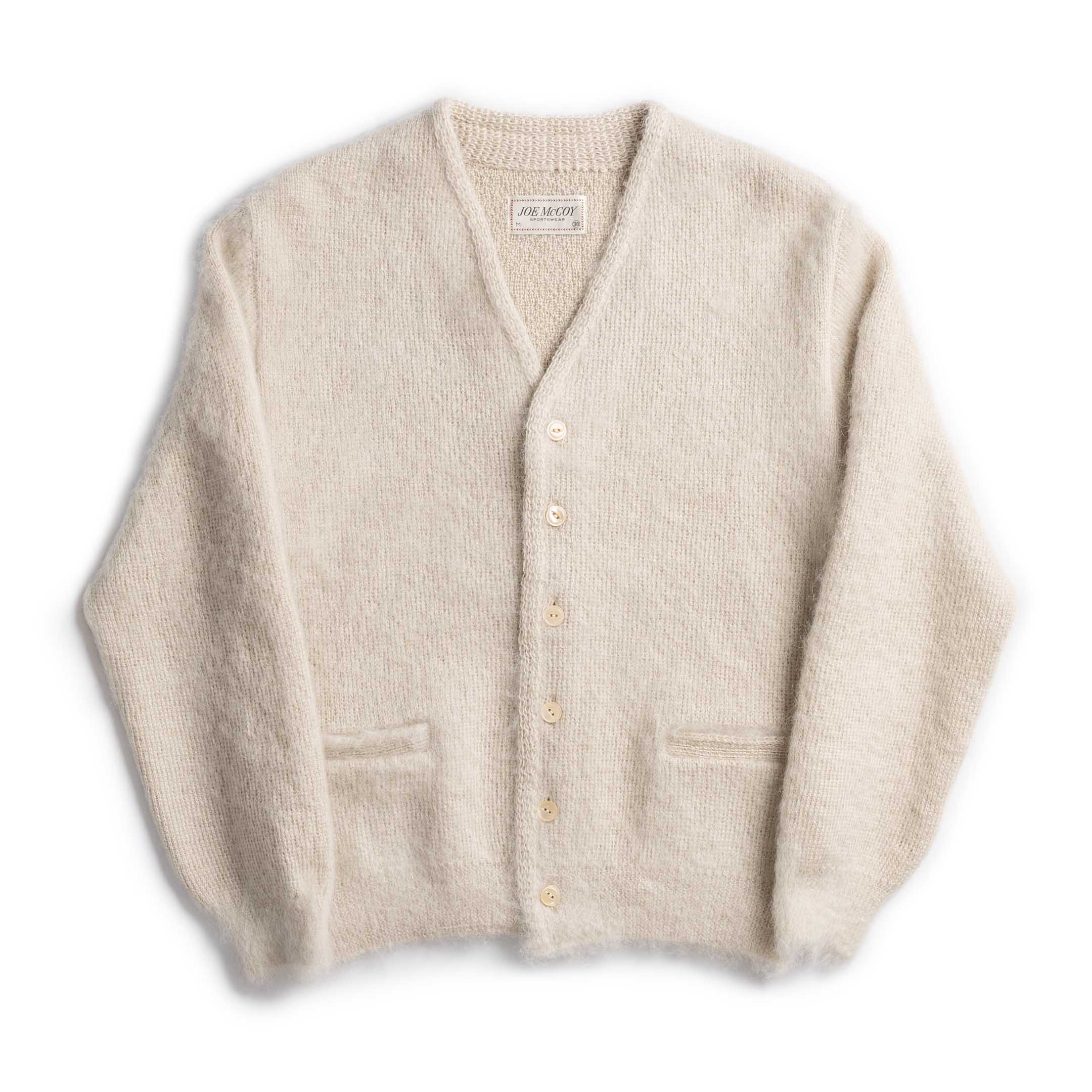 The Real McCoy's Joe McCoy Mohair Cardigan Beige-Cardigan-Clutch Cafe