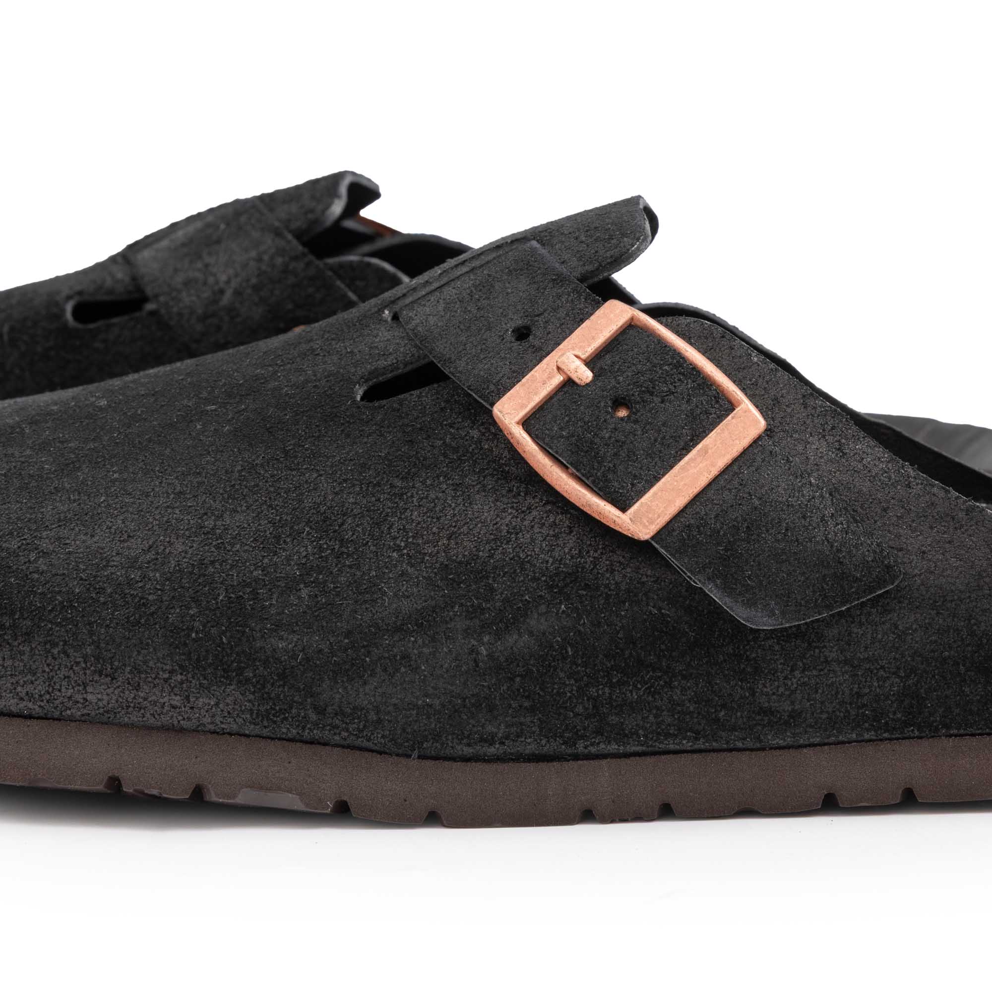 The Real McCoy's Leather Foot-Support Clogs Black-Sandals-Clutch Cafe
