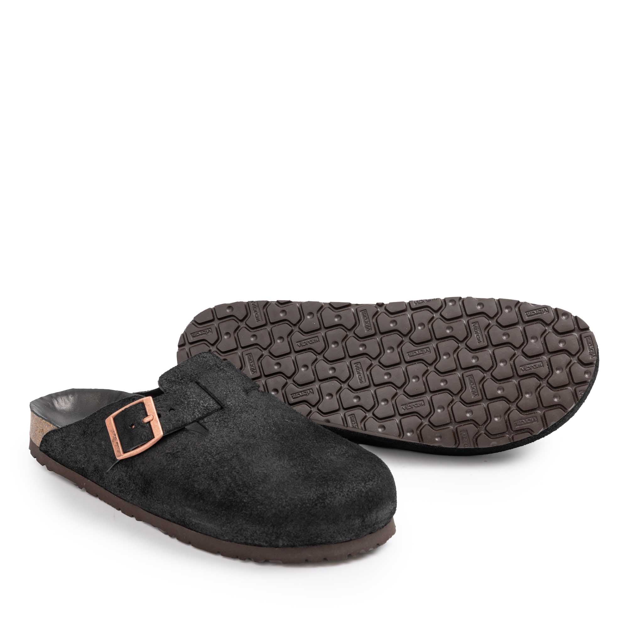 The Real McCoy's Leather Foot-Support Clogs Black-Sandals-Clutch Cafe
