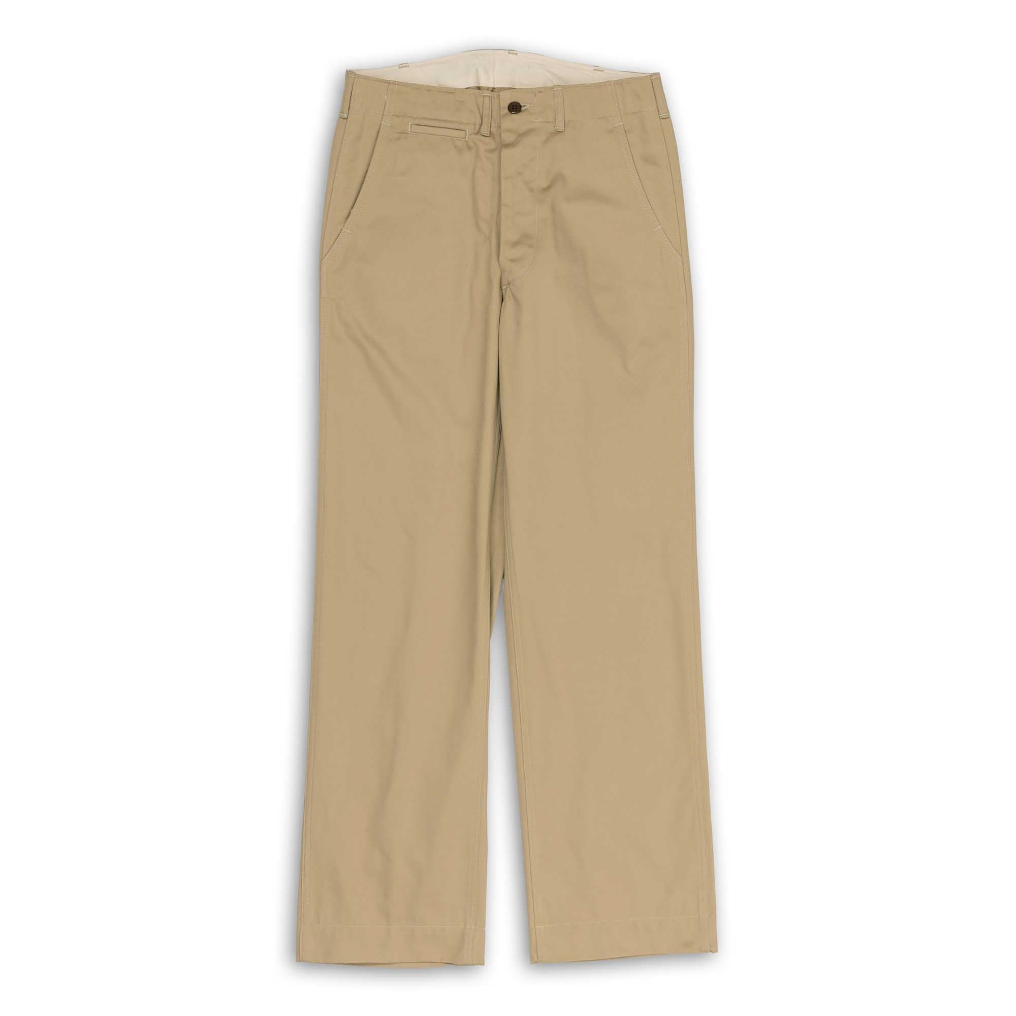 The Real McCoy's Trousers, Cotton, Khaki, 1945 Chino-Trousers-Clutch Cafe