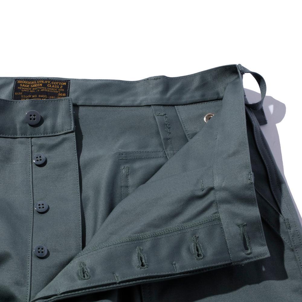 The Real McCoy's Trousers, Utility, Cotton / USAF Sage Green-Trousers-Clutch Cafe