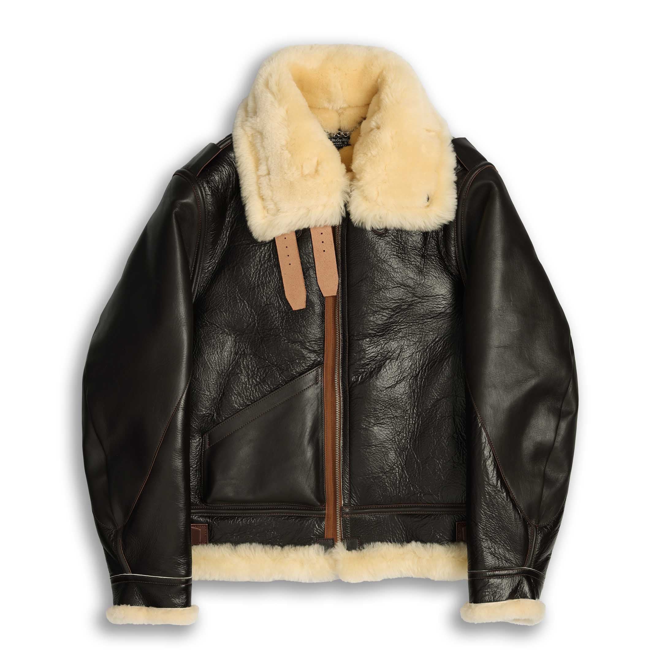 The Real McCoy's Type B-3 Real McCoy MFG Co Brown-Leather Jacket-Clutch Cafe