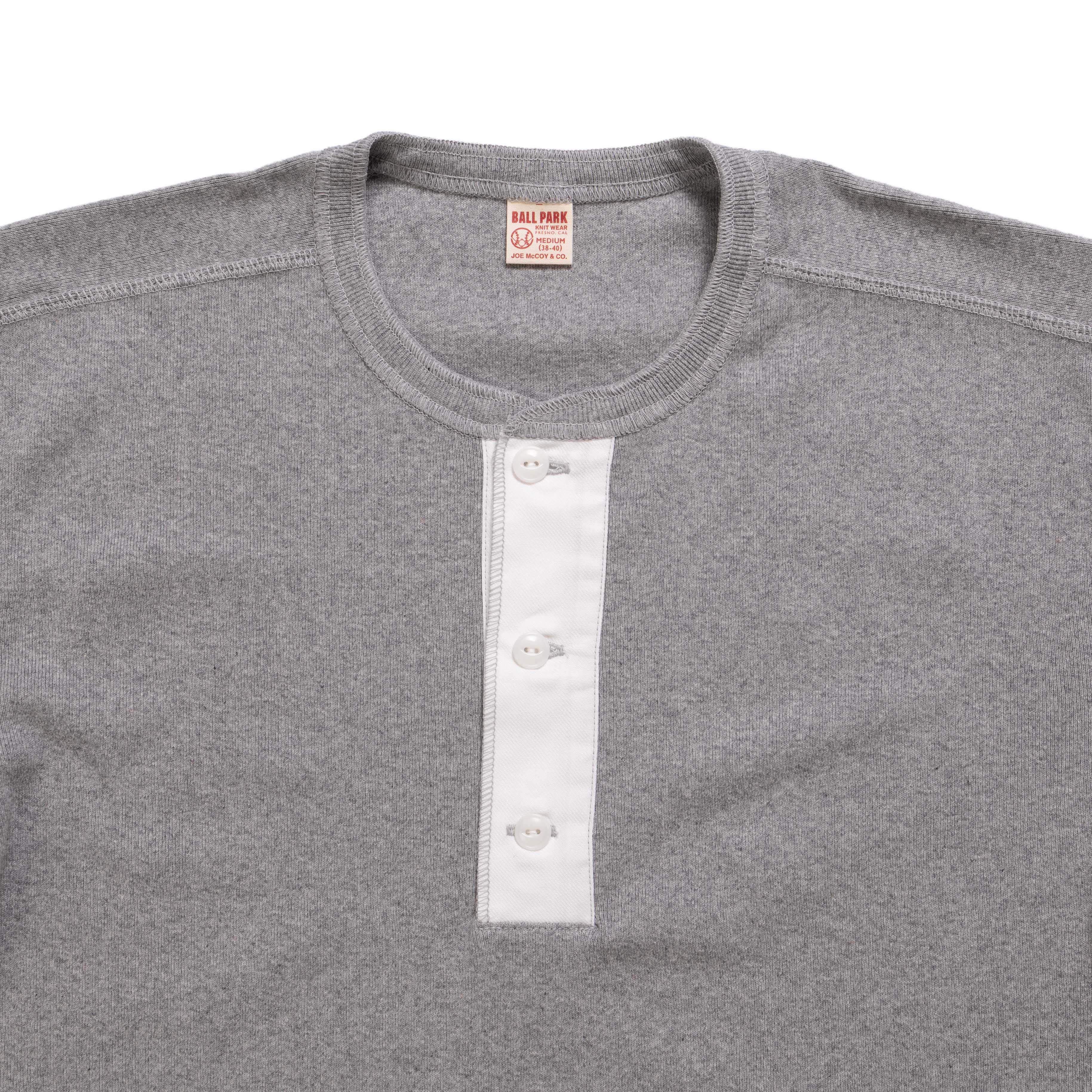 The Real McCoy's Union Henley Undershirt L/S Medium Grey-Henley-Clutch Cafe