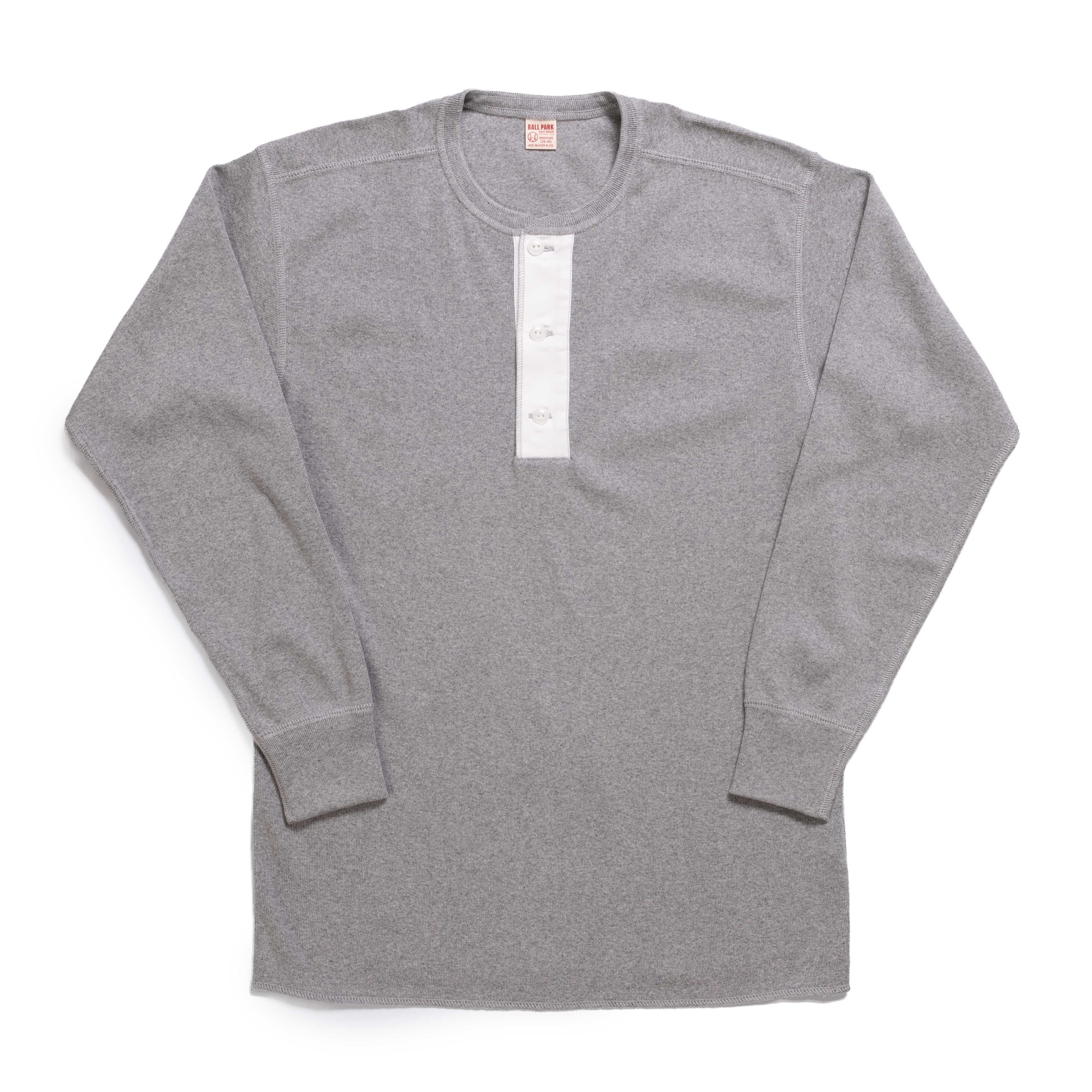 The Real McCoy's Union Henley Undershirt L/S Medium Grey-Henley-Clutch Cafe