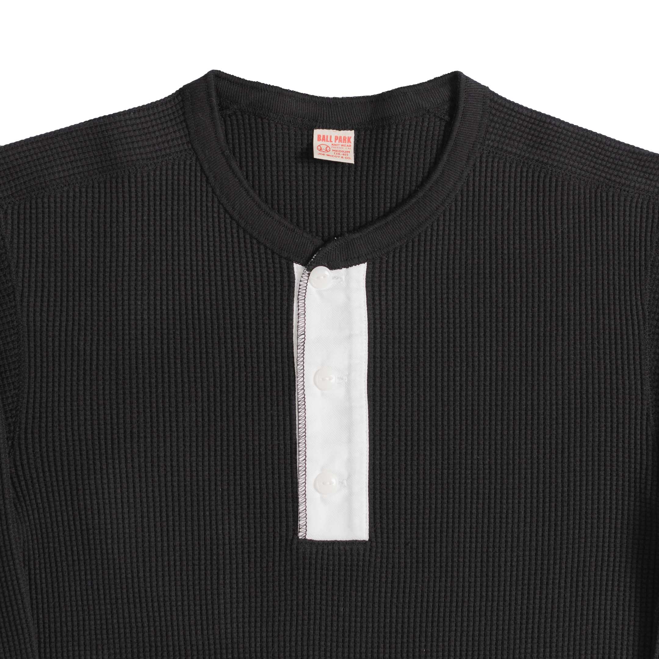 The Real McCoy's Waffle Thermal Henley Undershirt Black-Henley-Clutch Cafe