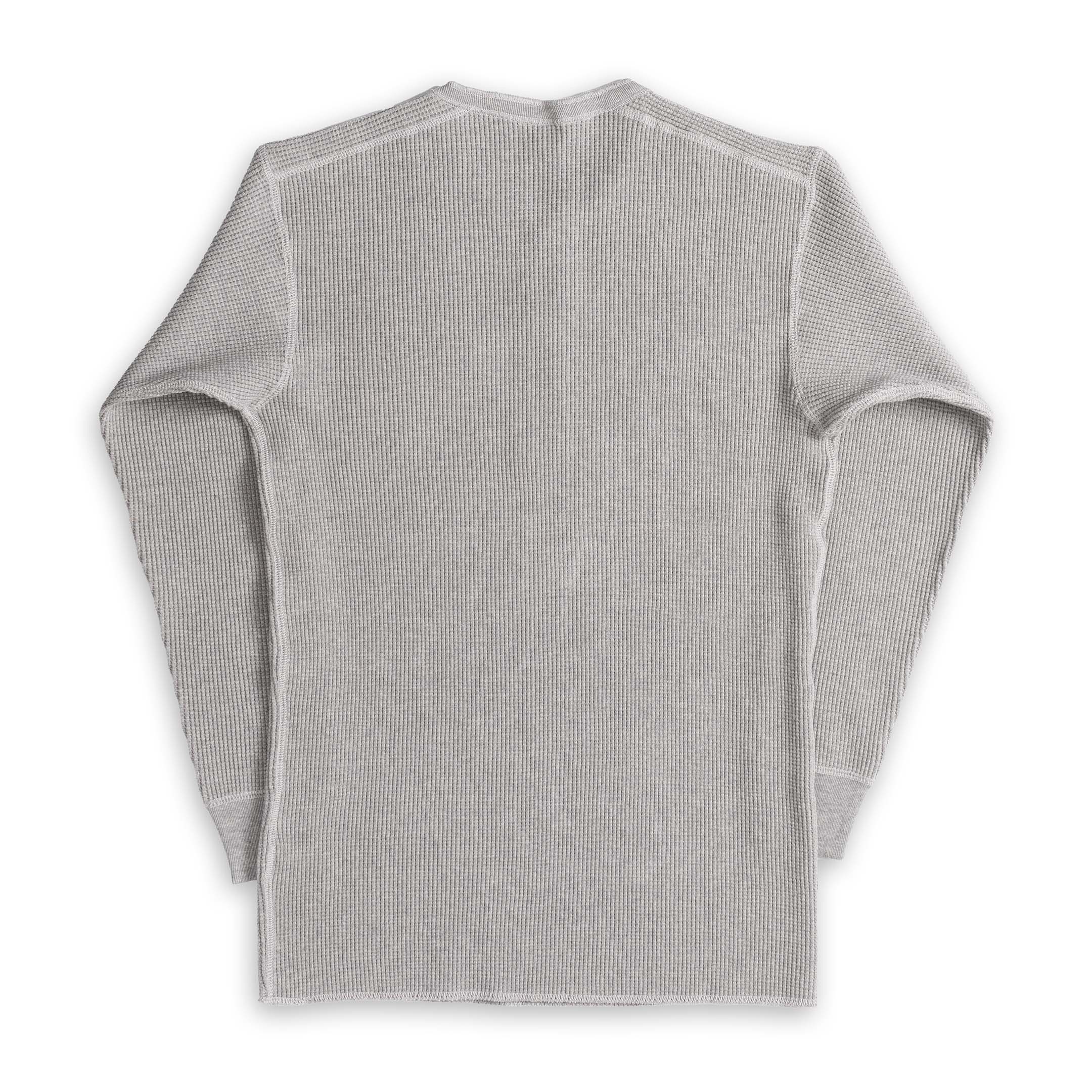The Real McCoy's Waffle Thermal Henley Undershirt Medium Grey-Henley-Clutch Cafe