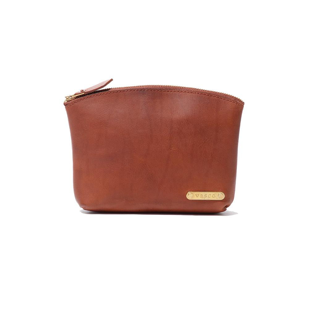 Vasco Leather Travel Pouch Camel-Bag-Clutch Cafe